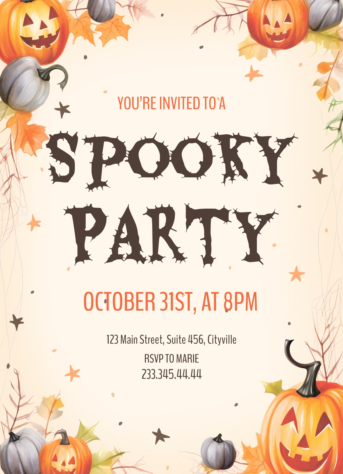 Printable Blank Holloween Party Invitations
