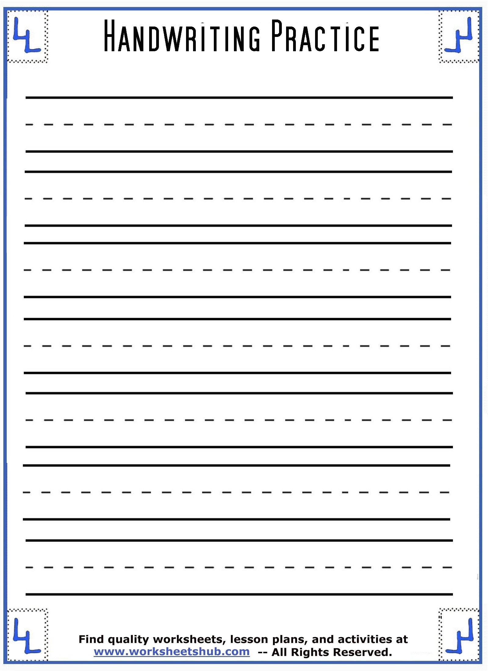 Blank Printable Handwriting Sheets