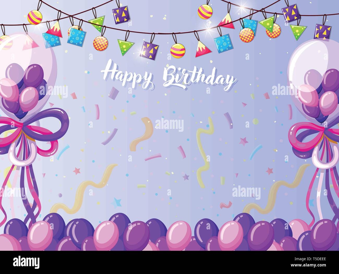 Happy Birthday Card Template Abbildung Stock Vektorgrafik Alamy
