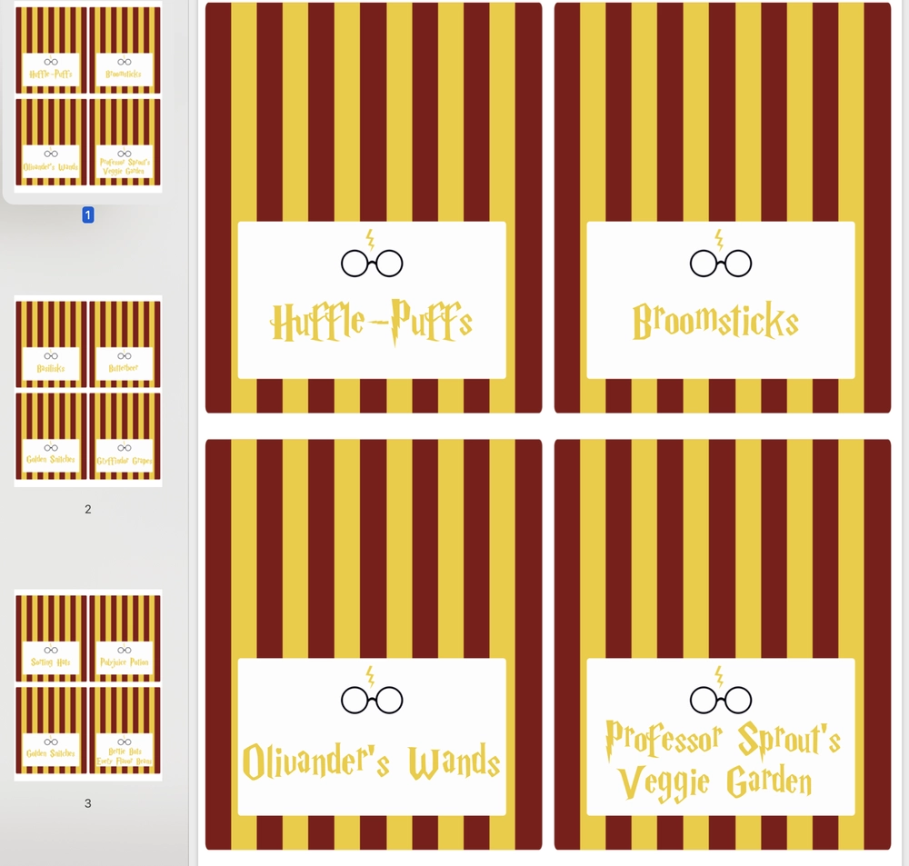 HARRY POTTER FOOD LABELS DIGITAL DOWNLOAD Things I Should Do