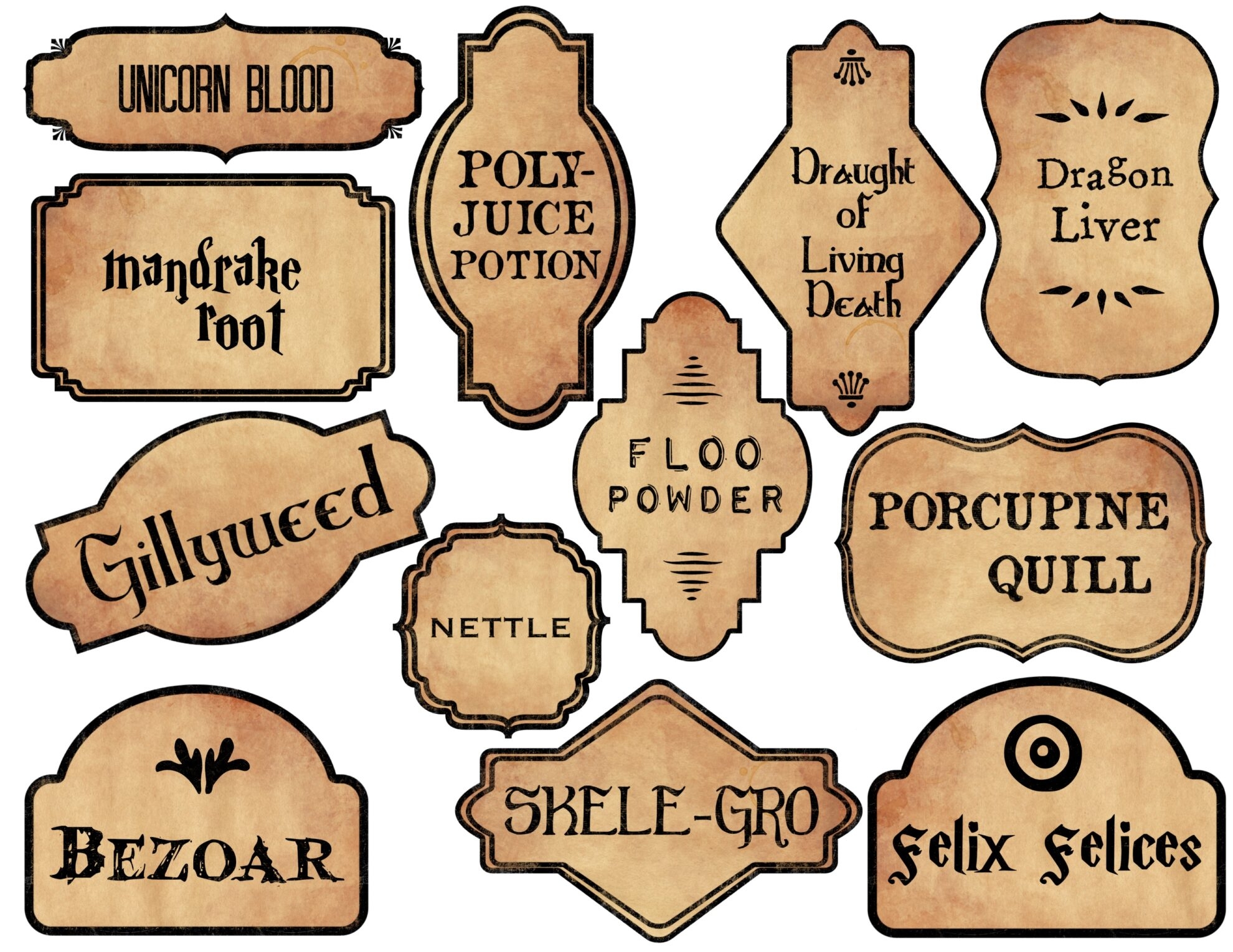Harry Potter Blank Printable Labels