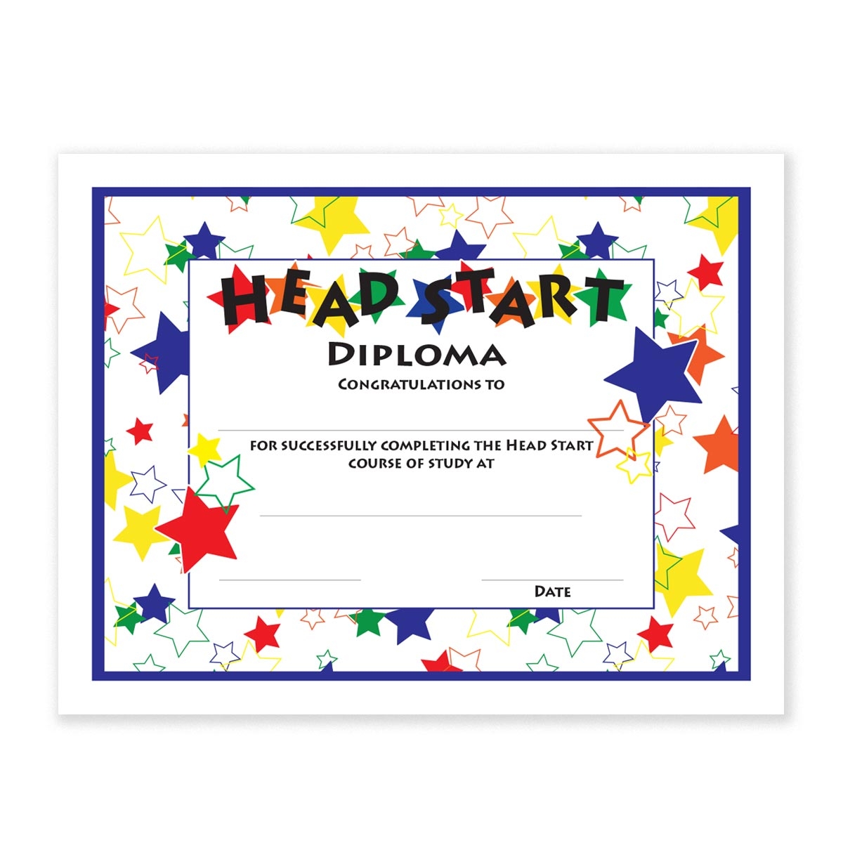 Printable Blank Head Start Certificates
