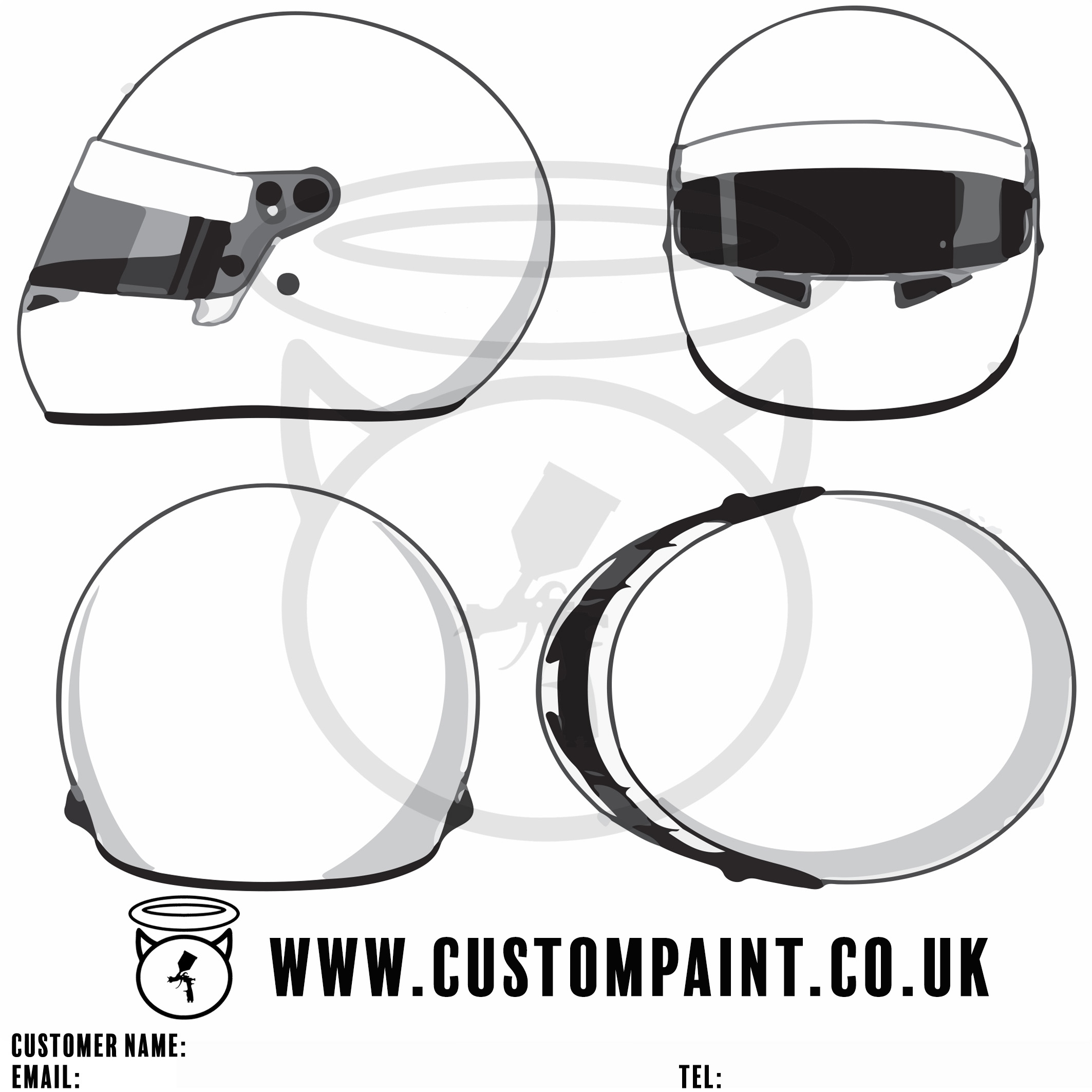 HELMET DESIGN TEMPLATE Custom Paint