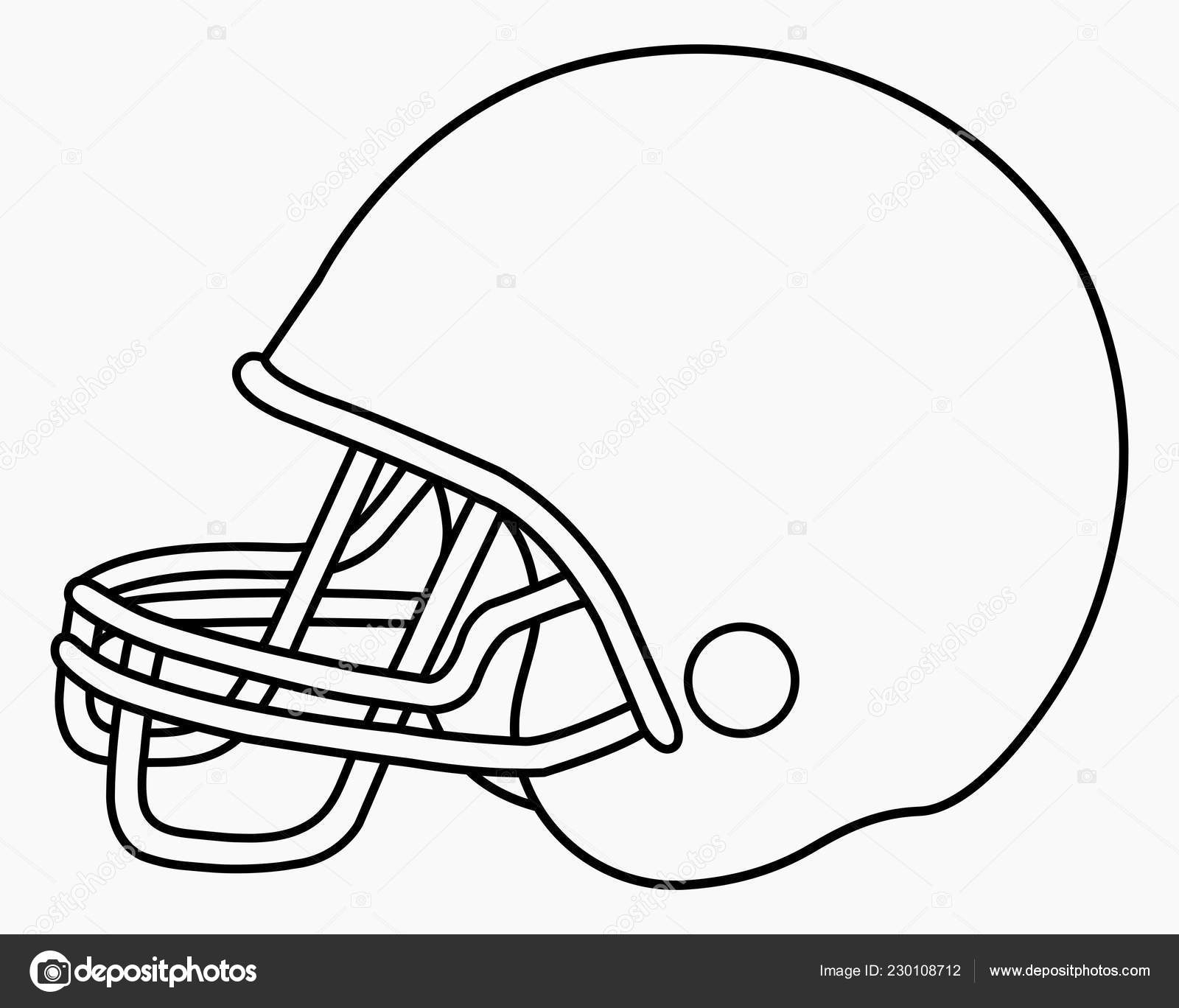 Helmet Front View Simple Football Helmet Drawing Vector 