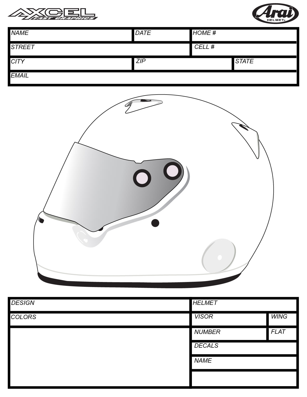 Helmet Templates Axcel Fast Graphics Custom Helmet Painting 
