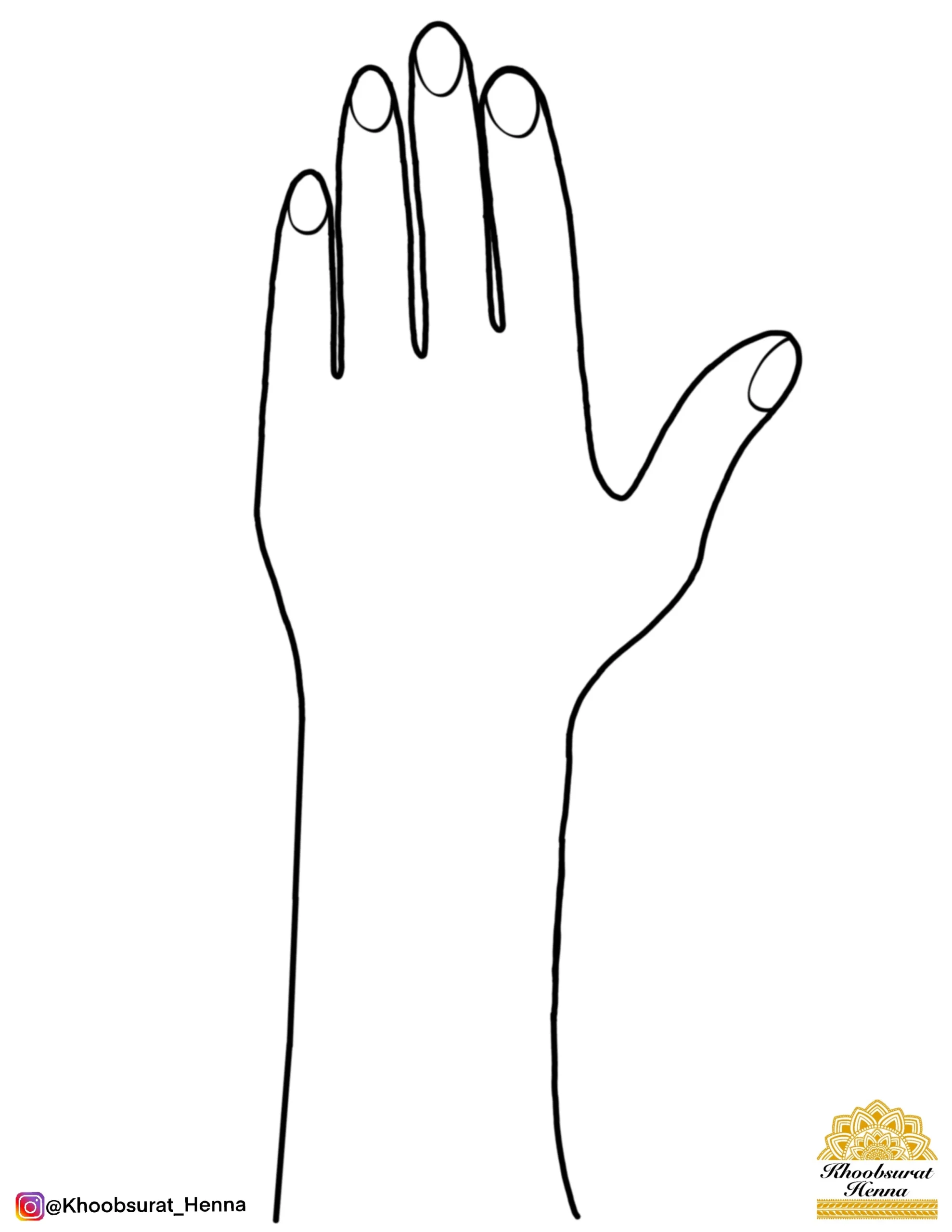 Blank Hands For Henna Printable