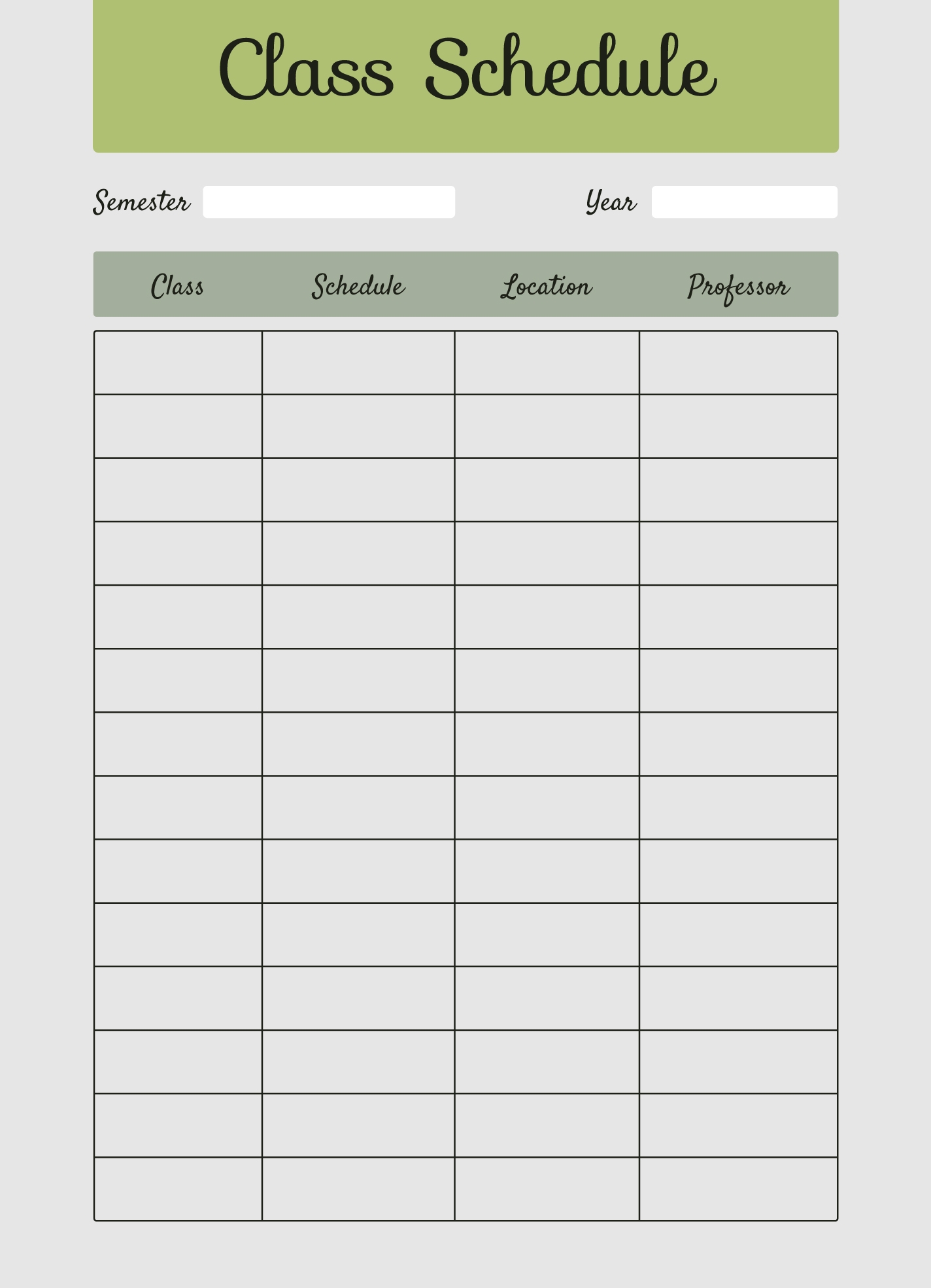 Printable Blank Sch