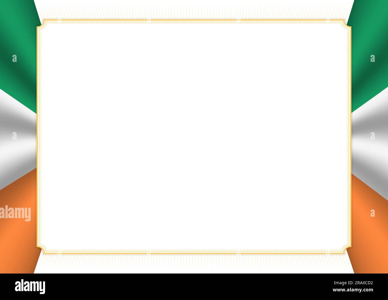 Horizontal Frame And Border With Colors Of Ireland Flag Template 