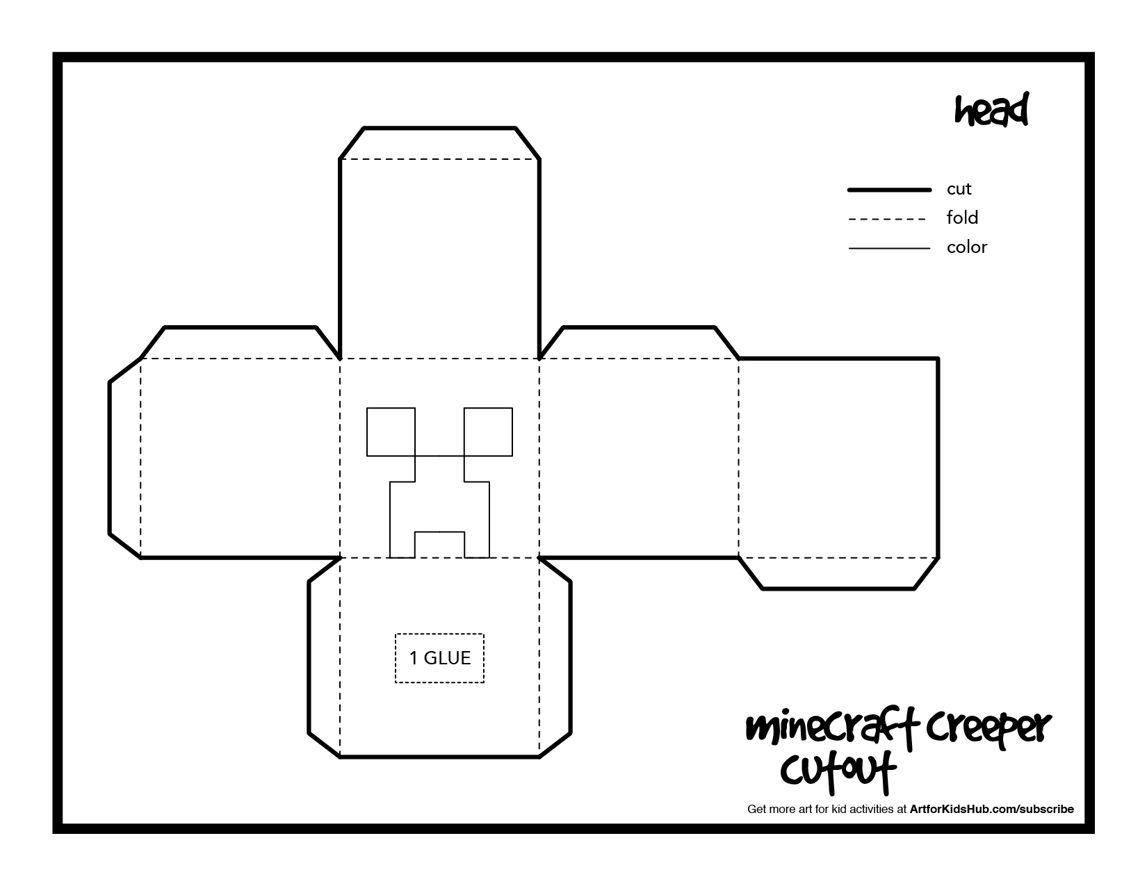 How To Make A Papercraft Creeper From Minecraft Art For Kids Hub 