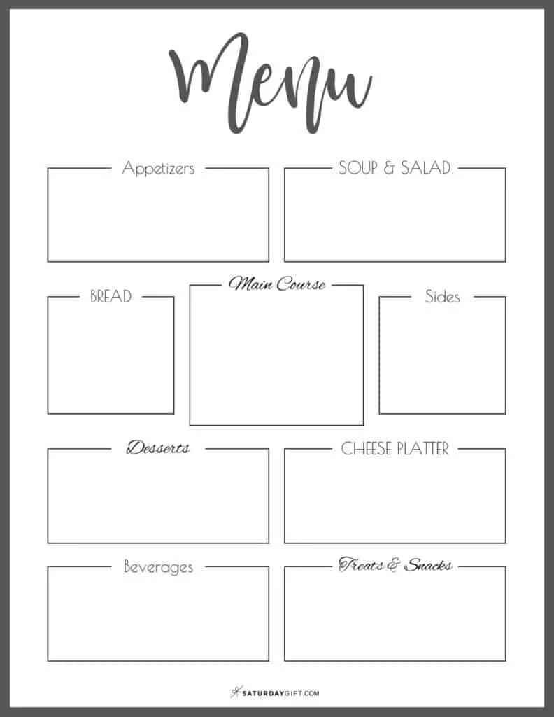 How To Plan The Menu For Your Party Pretty Printable Menu Planner