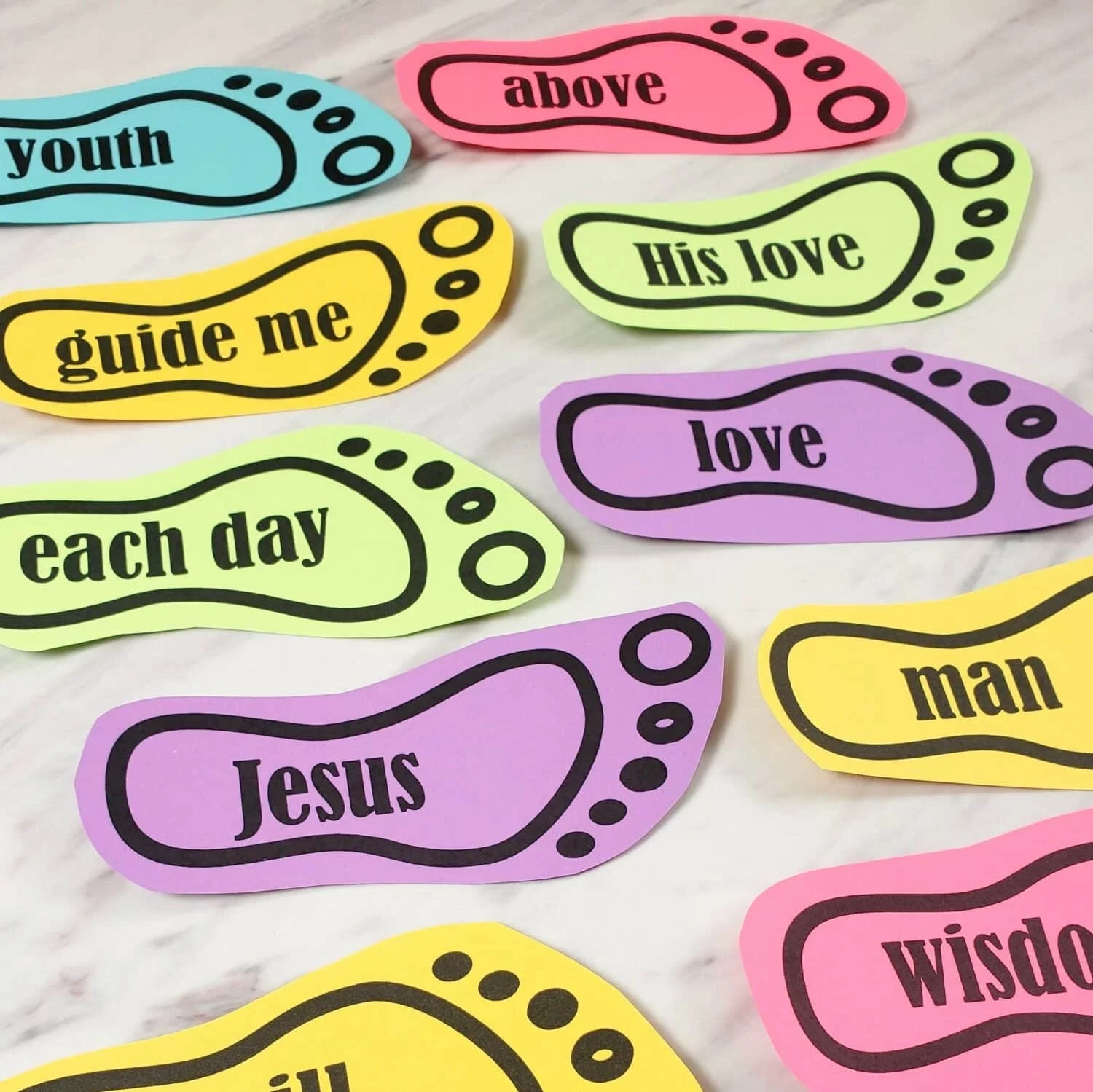 Printable Follow Jesus Footprint Blank
