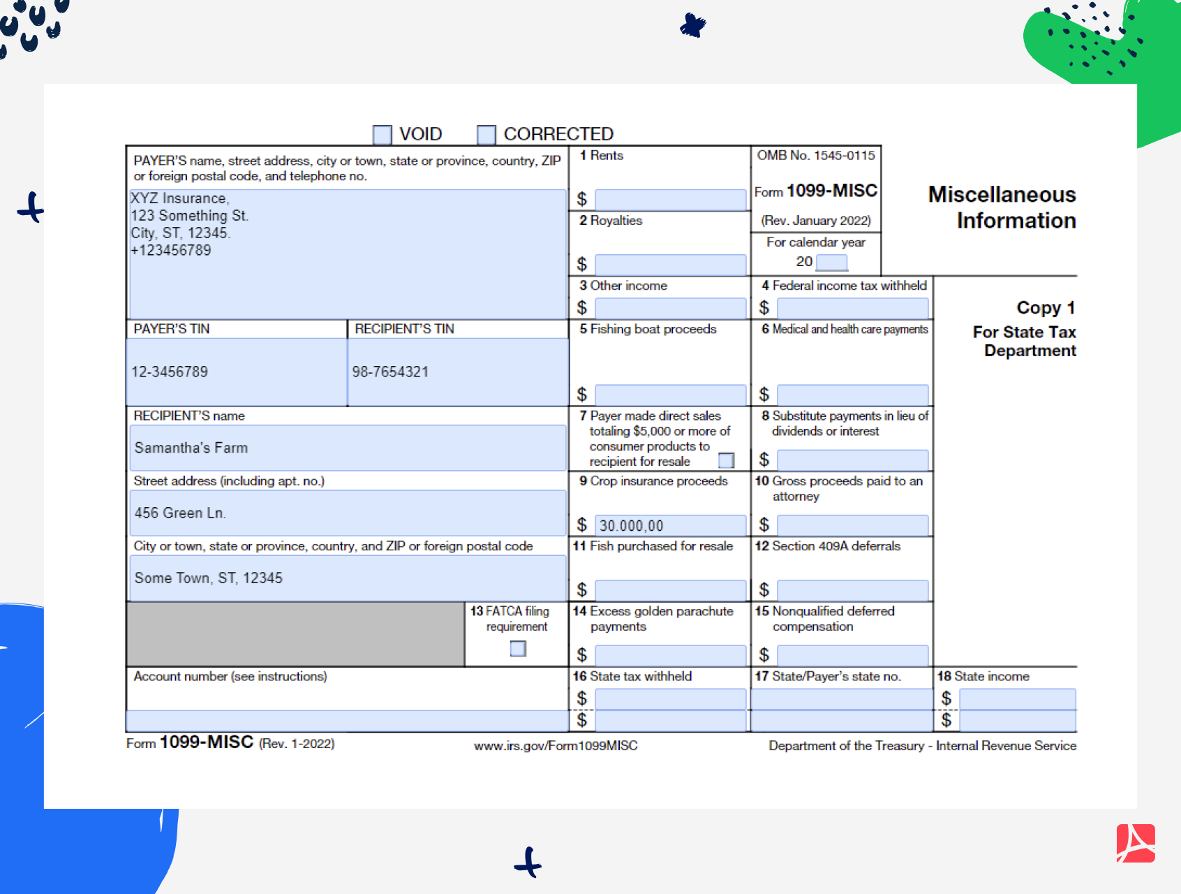 Blank 1099 Form 2026 Printable