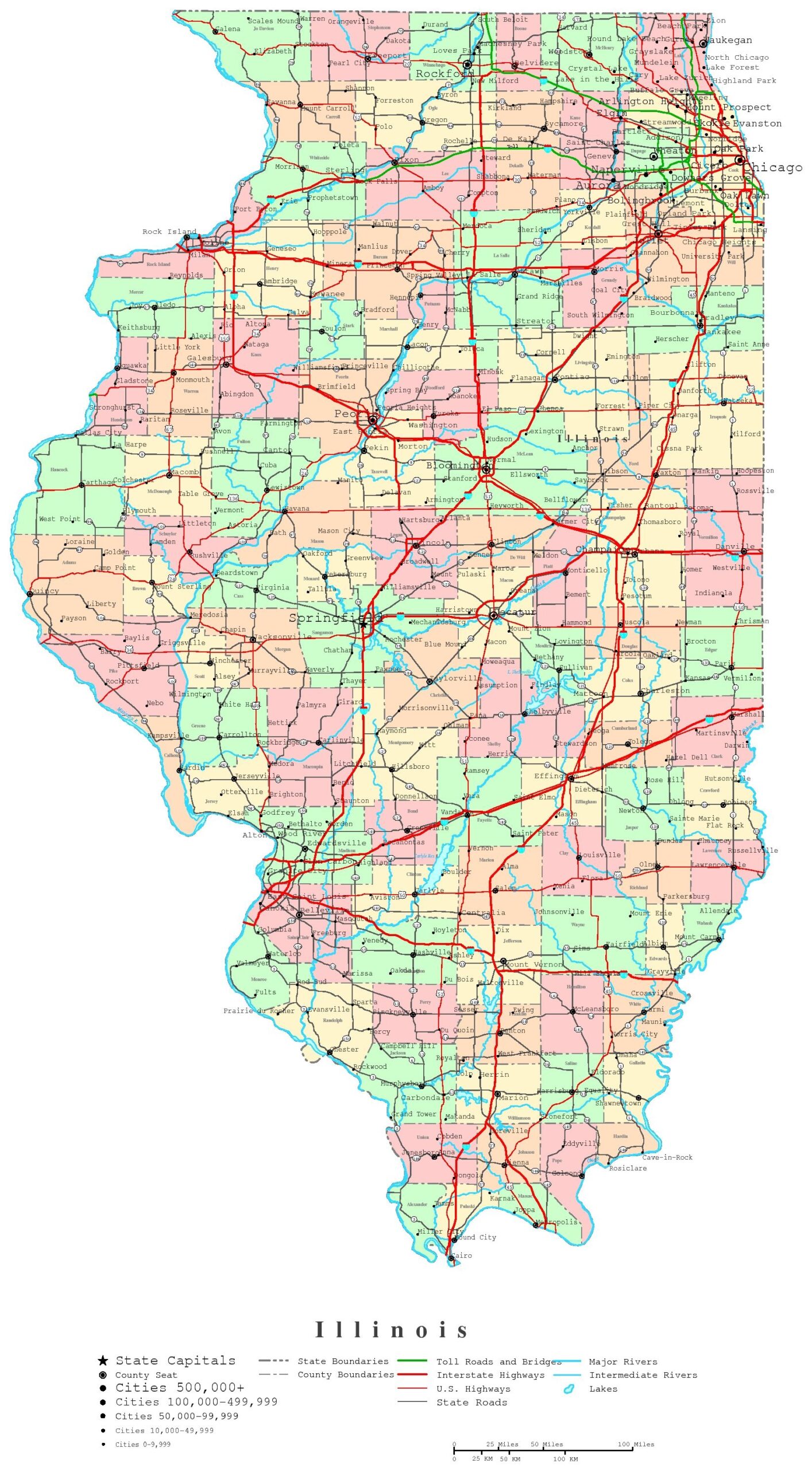Illinois Map Printable Blank