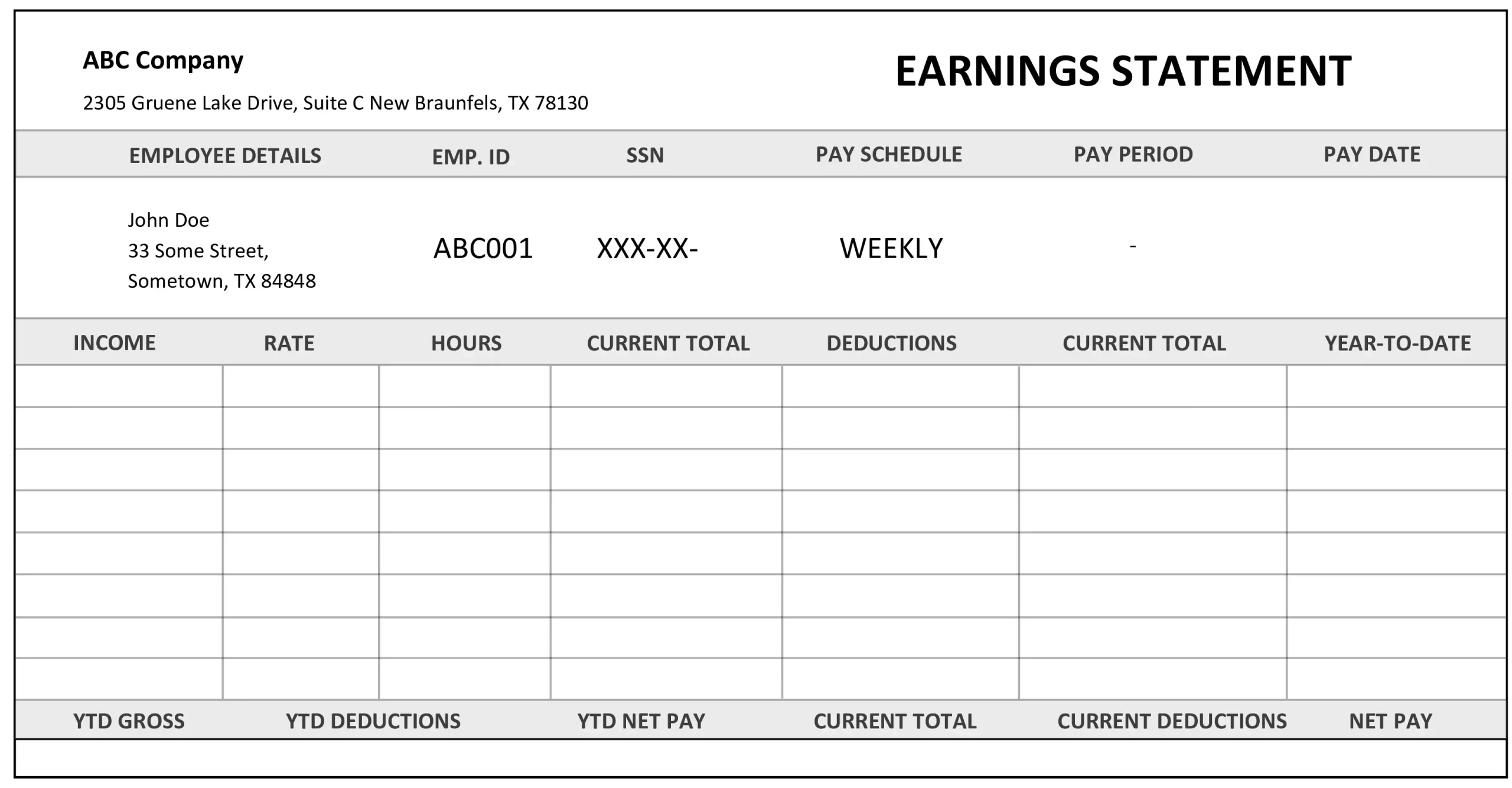 Printable Blank Check Stub