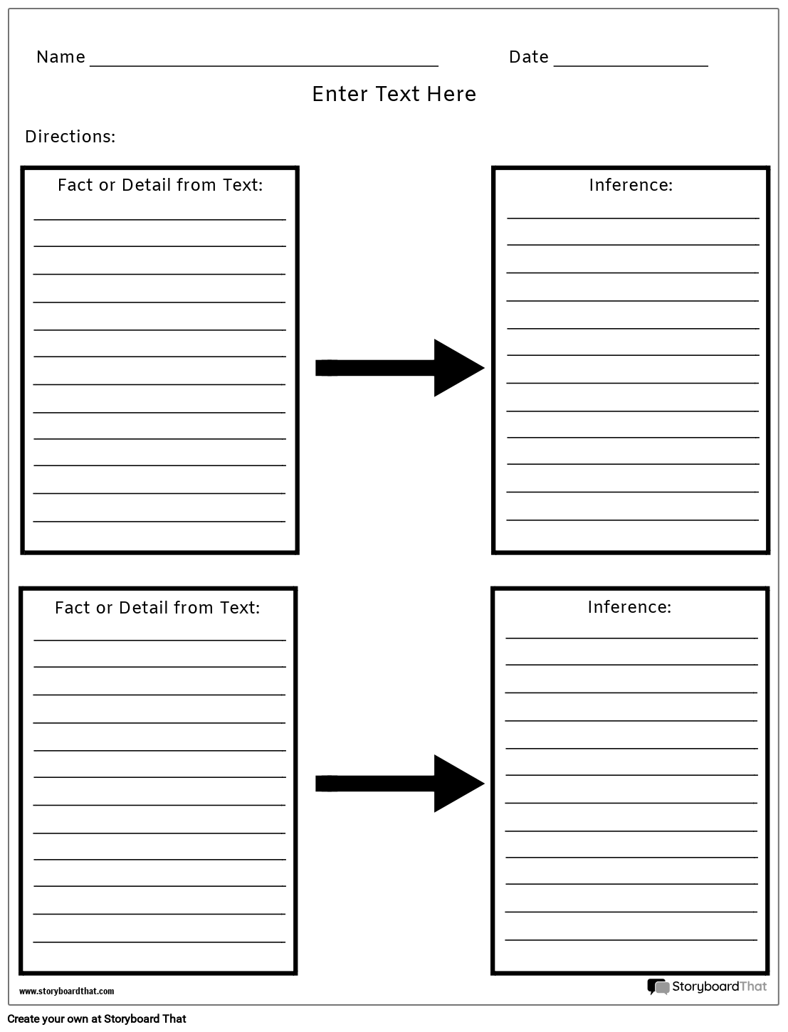 Printable Blank Inference Chart