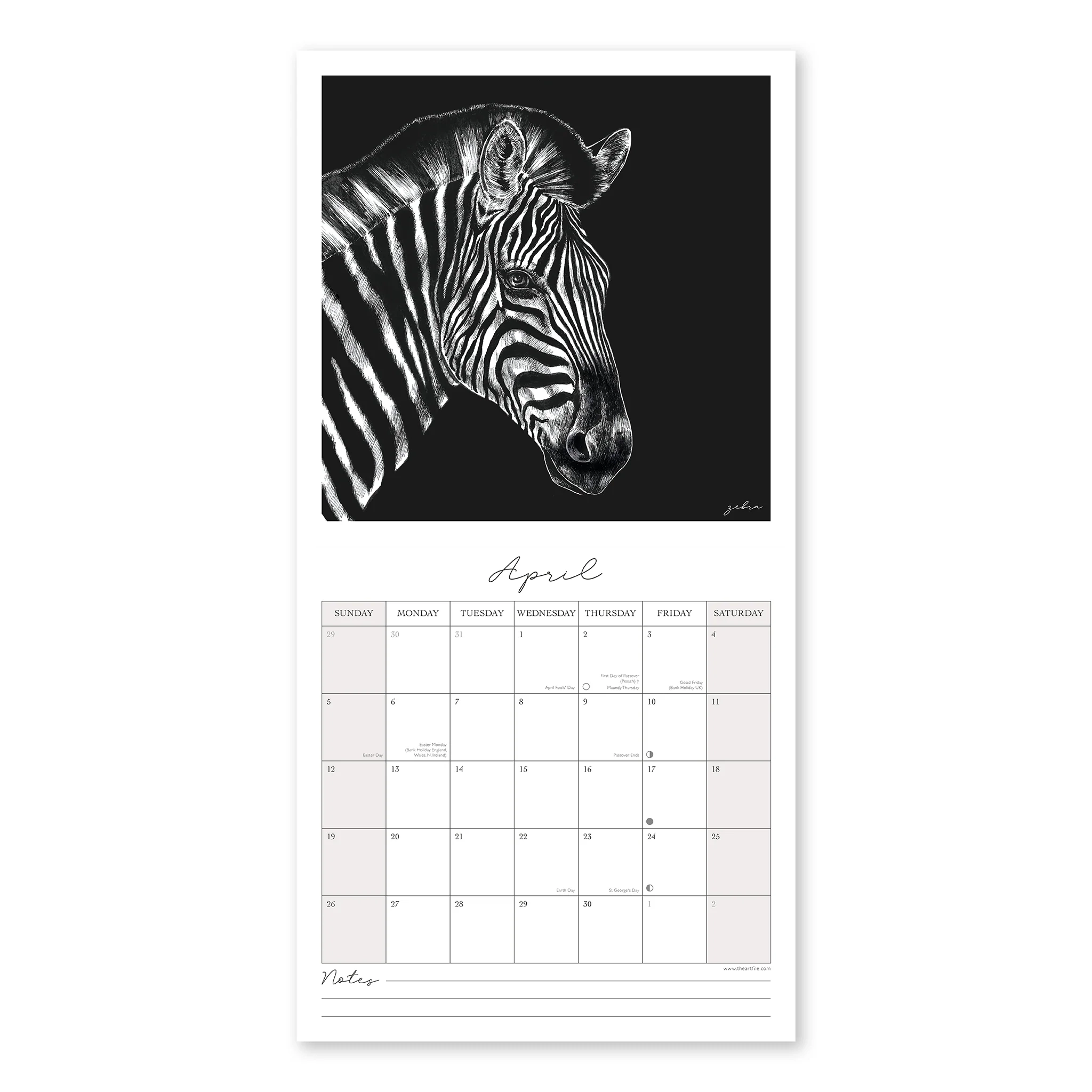 Blank Zebra Calendar Free Printable