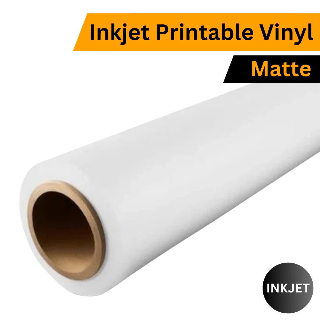Inkjet Vinyl Matte 100mic 914mm X 30m Roll self adhesive 