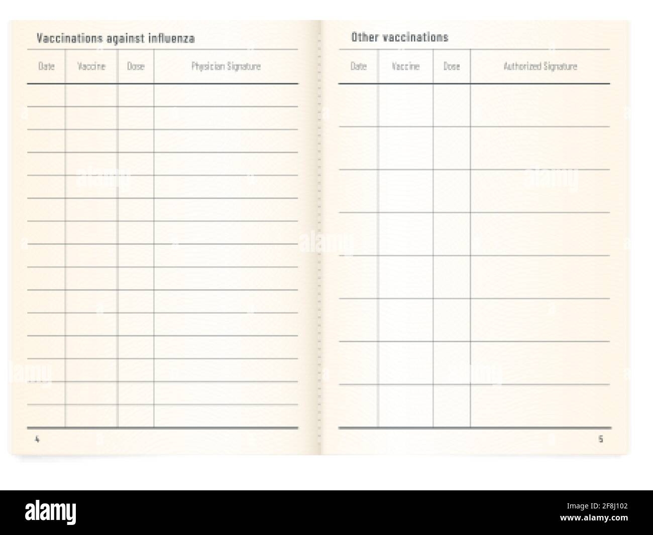 International Vaccine Record Card Certificate Of Vaccination 
