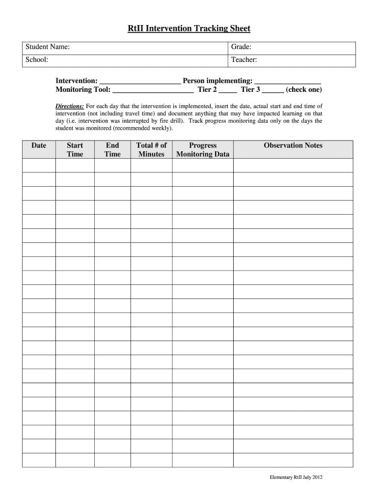 Intervention Data Tracking Sheet Fill Out amp Sign Online DocHub