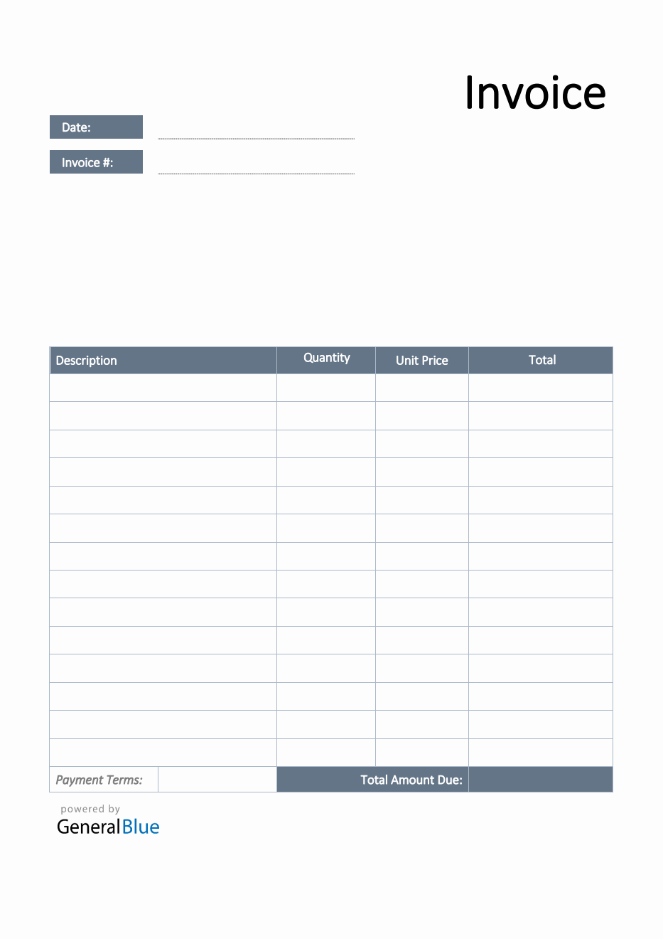 Invoice Template For U K In PDF Simple 
