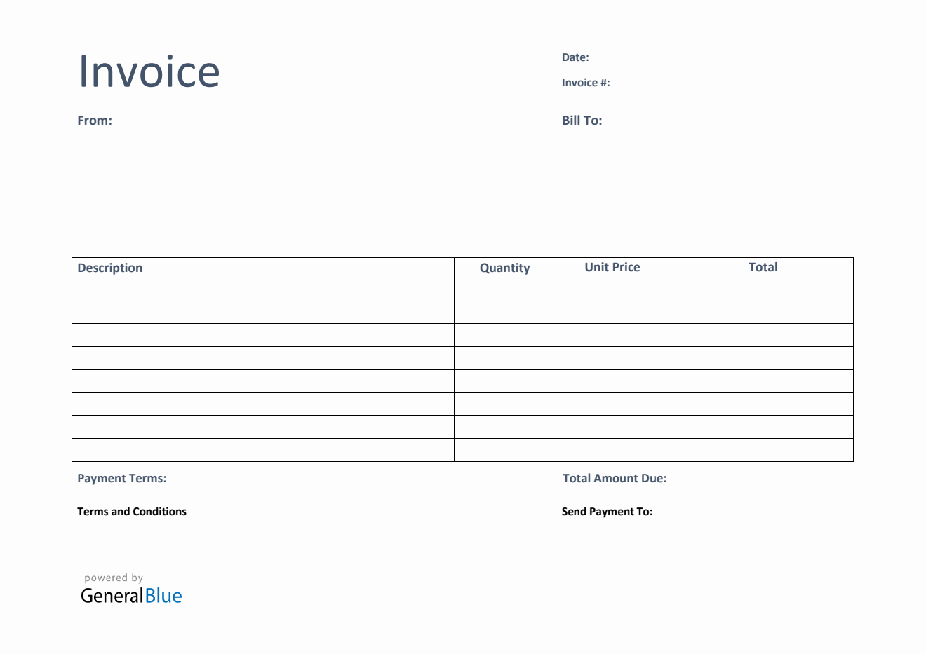 Invoice Template For U K In Word Basic 