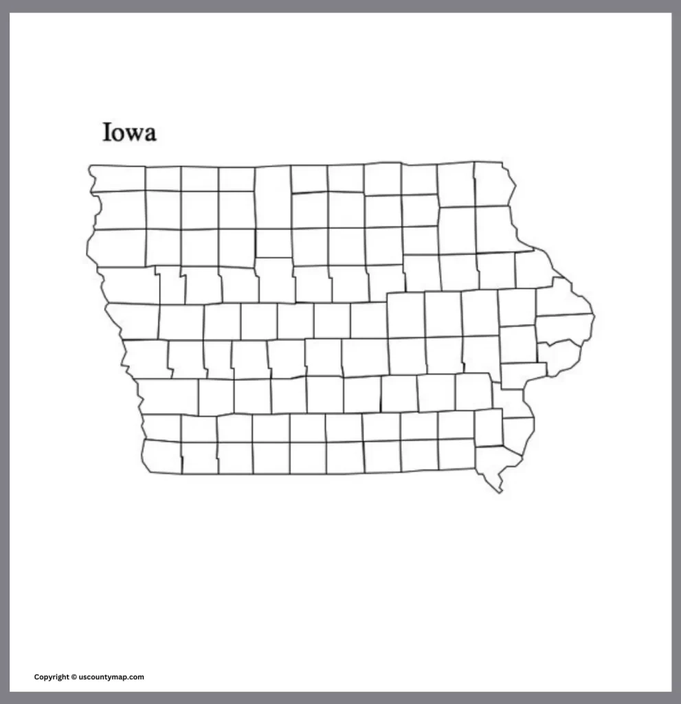 Printable Blank Iowa Map
