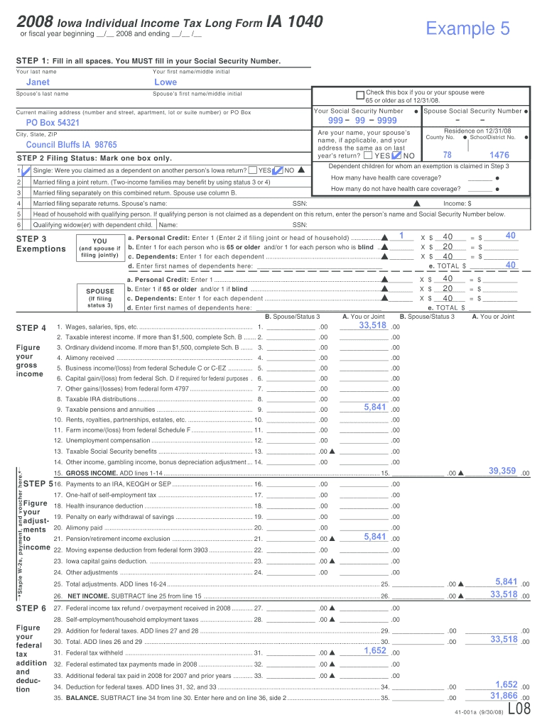 Iowa Income Tax Form