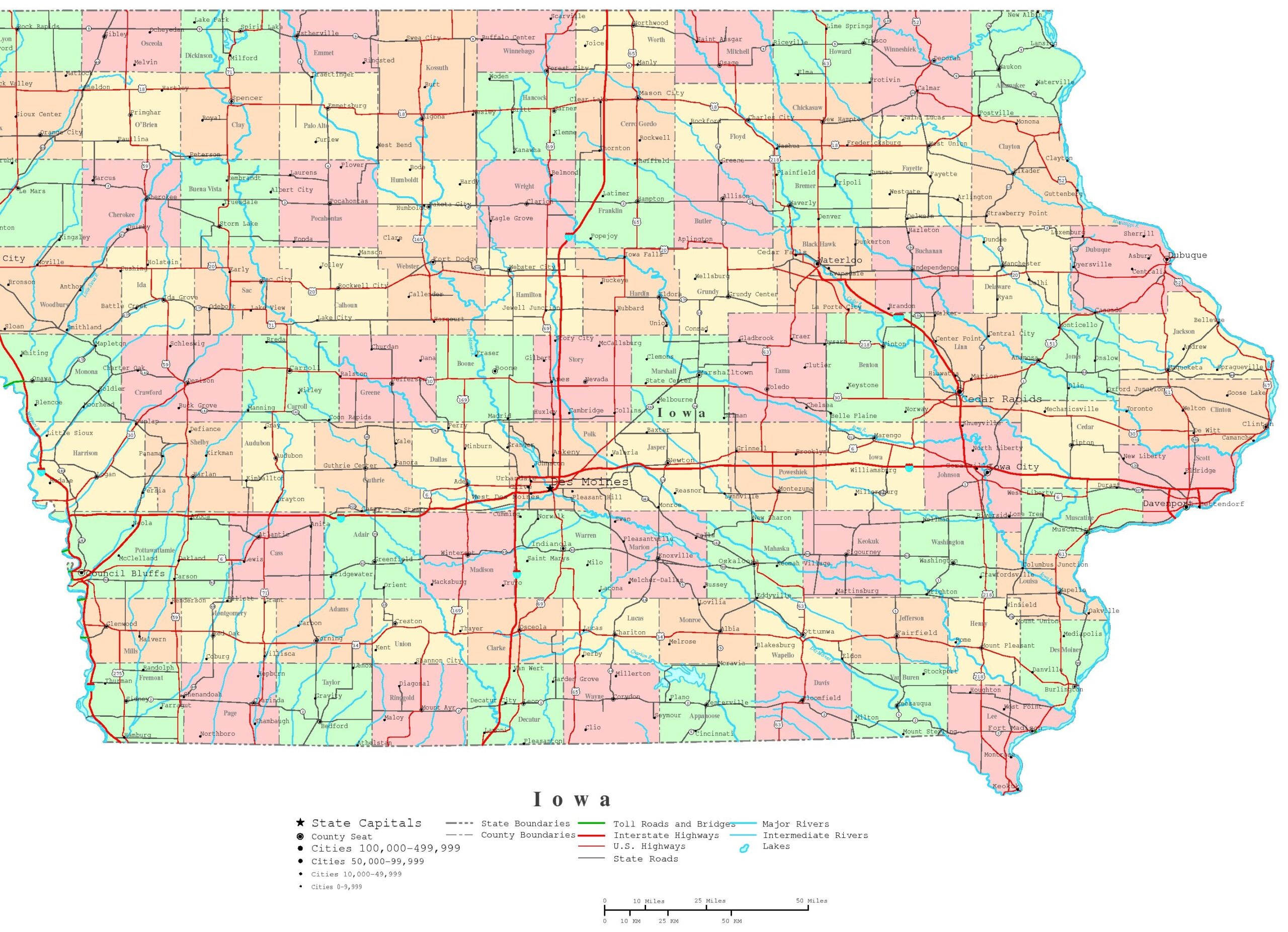 Blank Iowa Map Printable