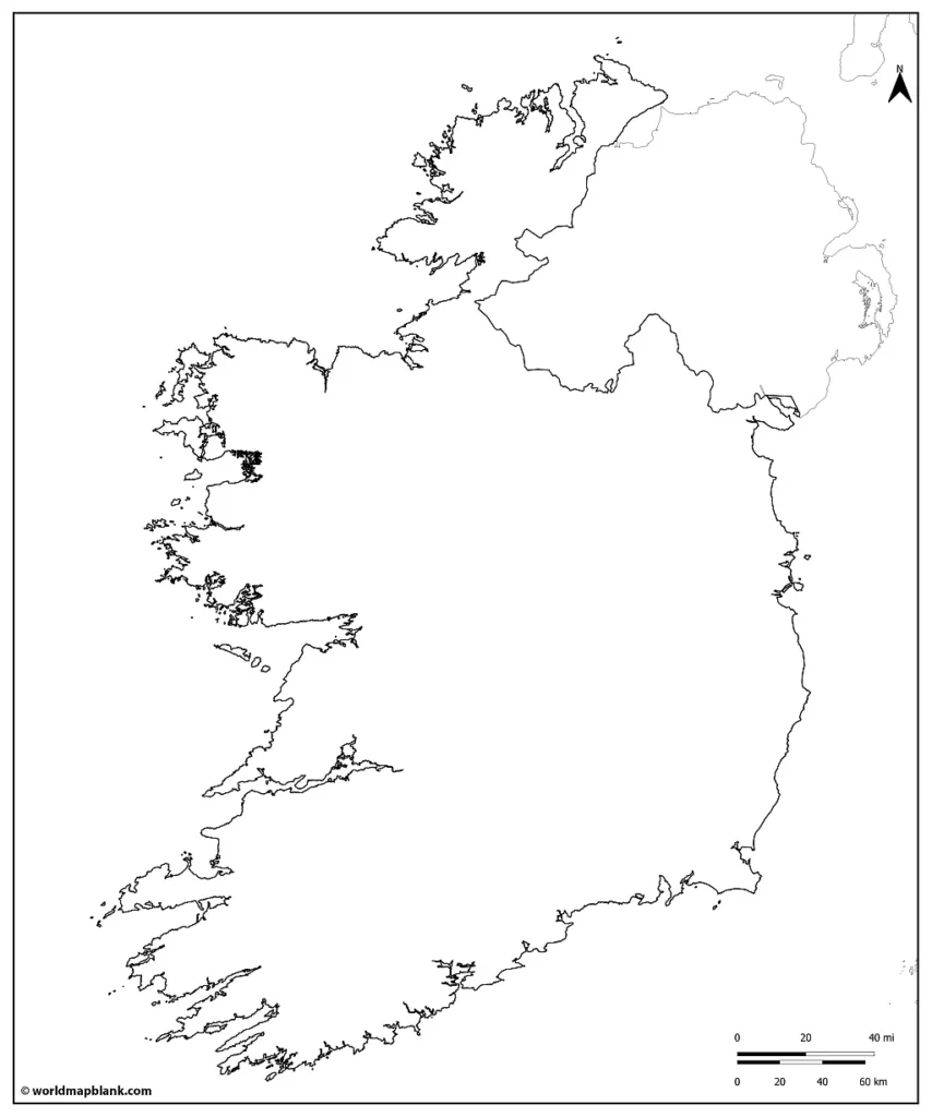 Printable Blank Map Of Ireland