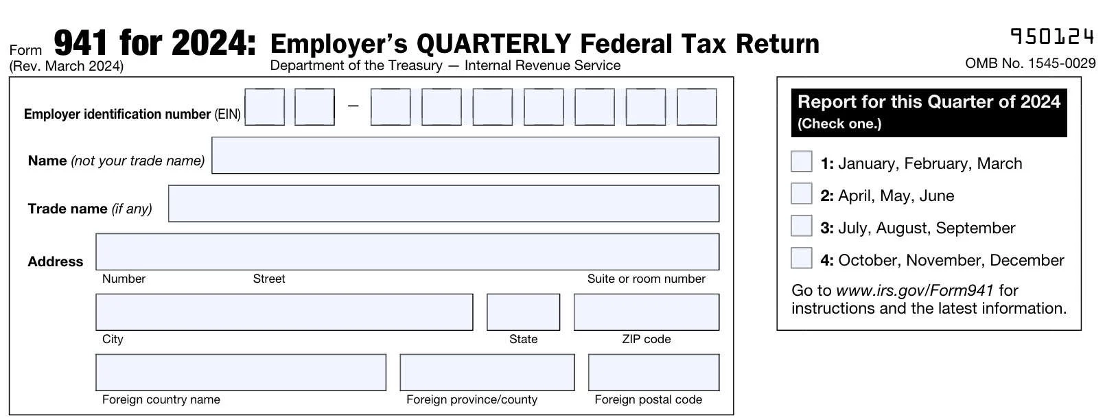 IRS Form 941 Instructions Employer s Quarterly Tax Return