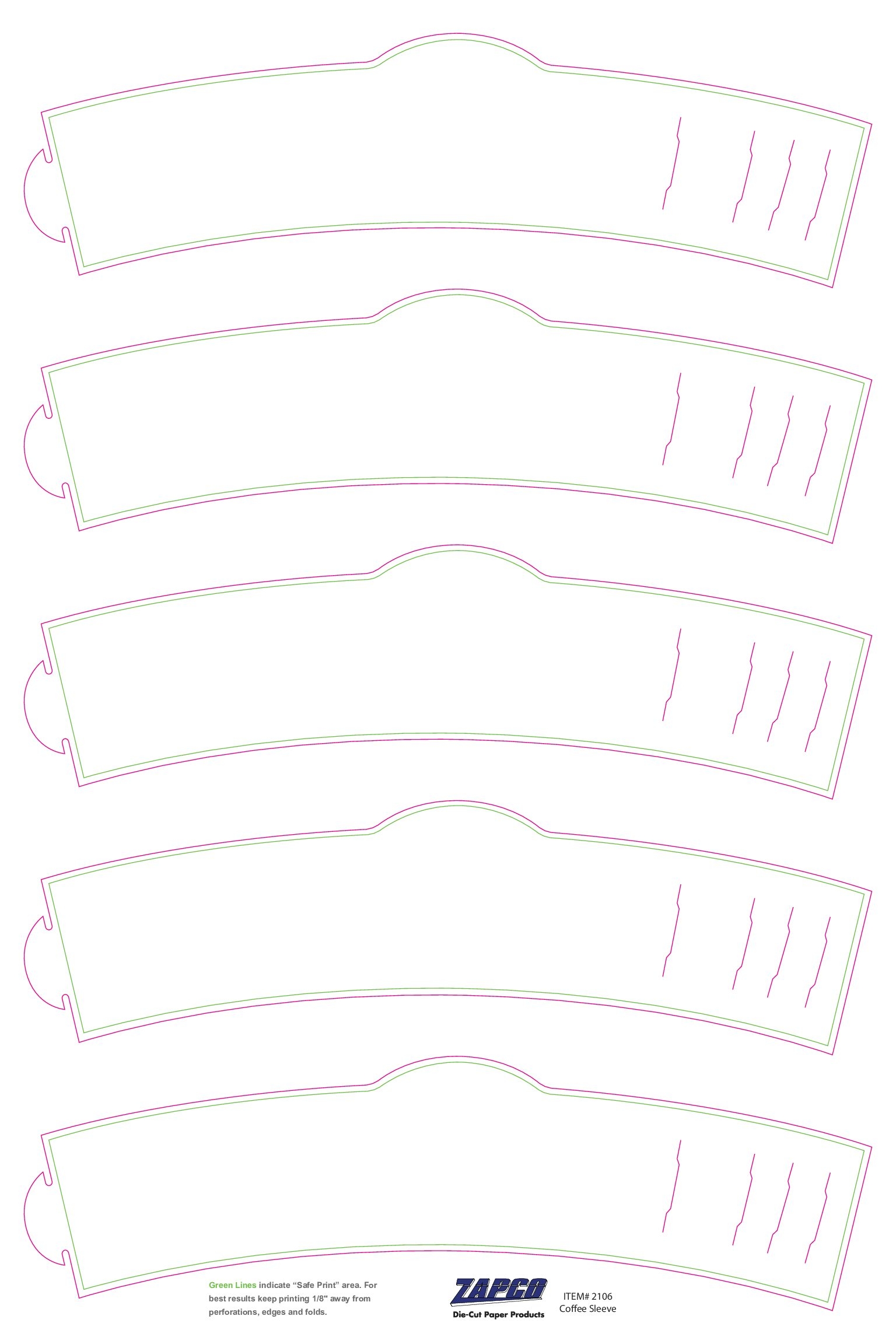Blank Printable Coffee Cup Sleeves