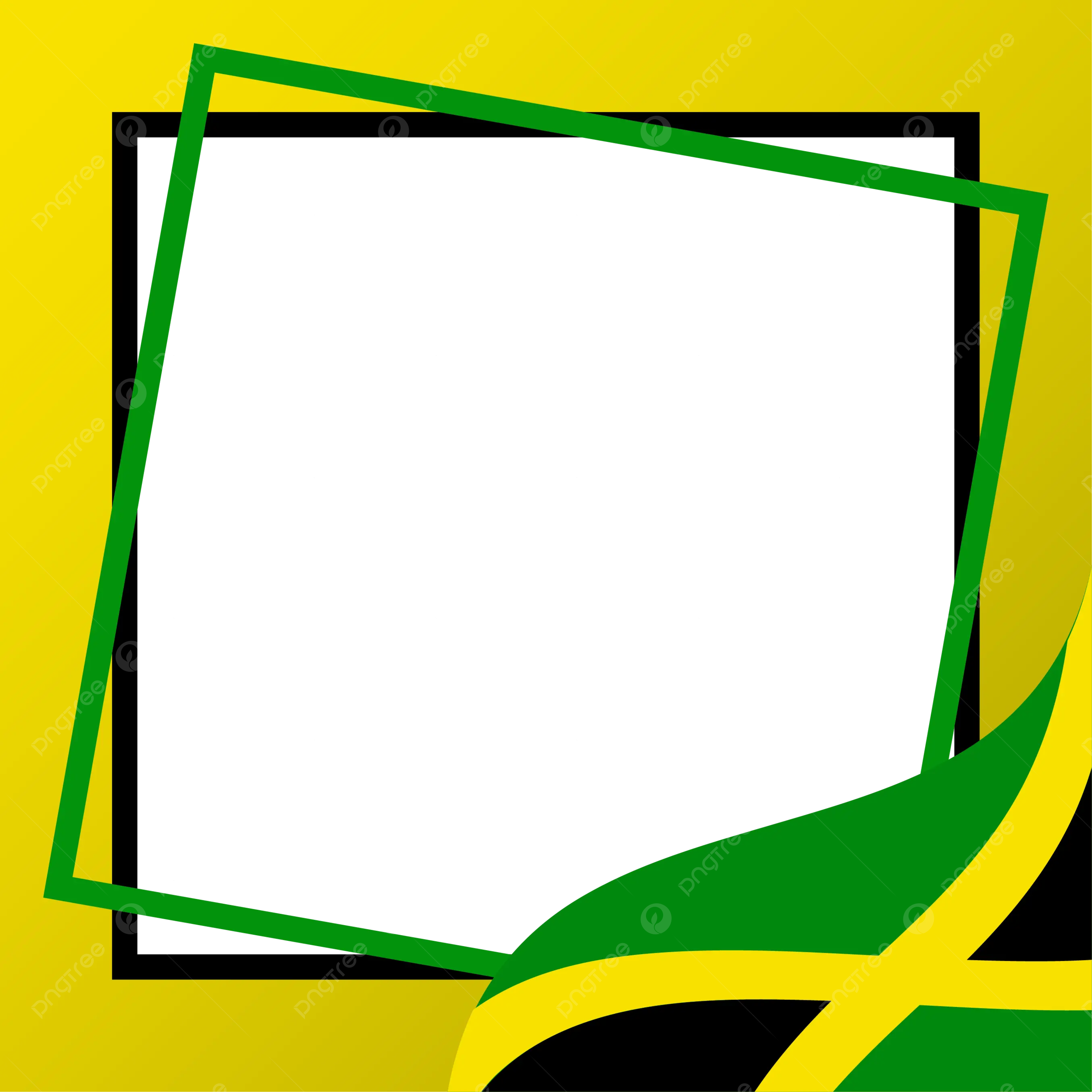 Jamaica Flag Blank Square Frame Design Transparent Vector Jamaica 