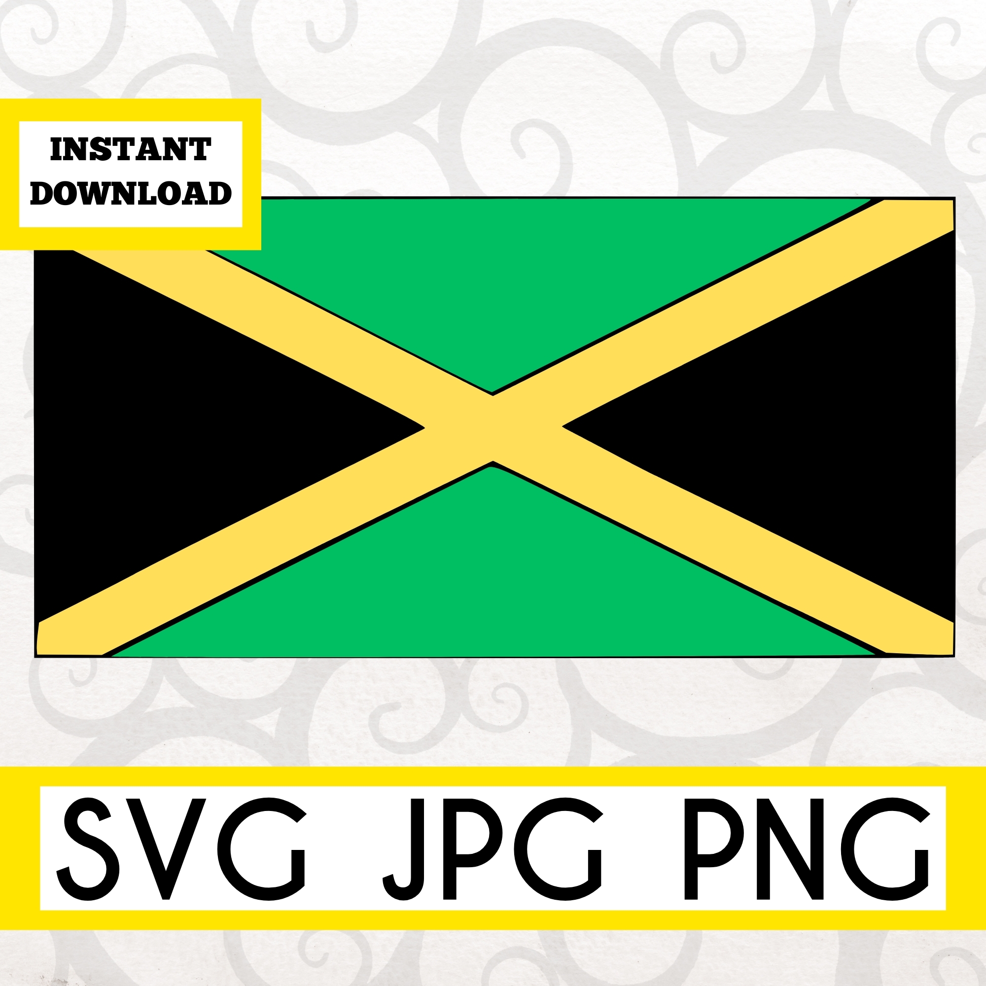 Blank Printable Jamaica Flag