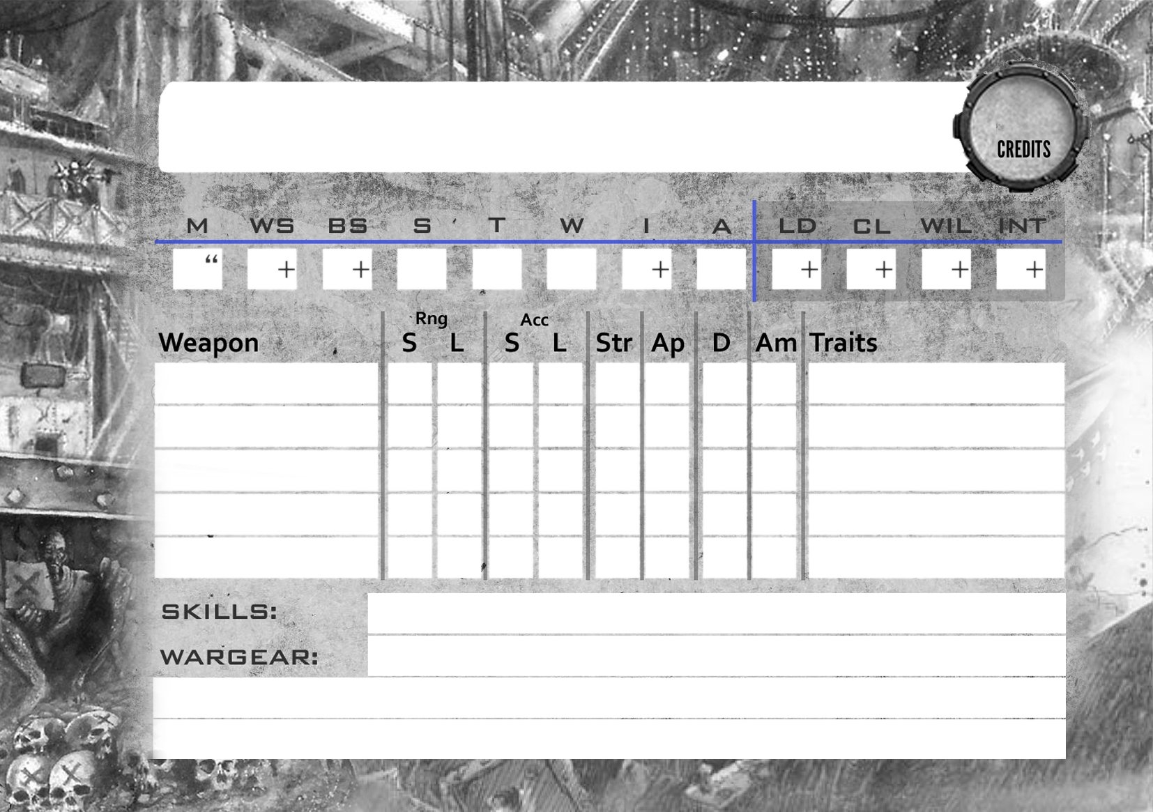 Necromunda Blank Cards Printable