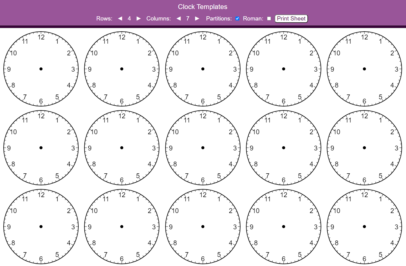 Jonathan Hall On X New Printable Clock Templates Https t co 