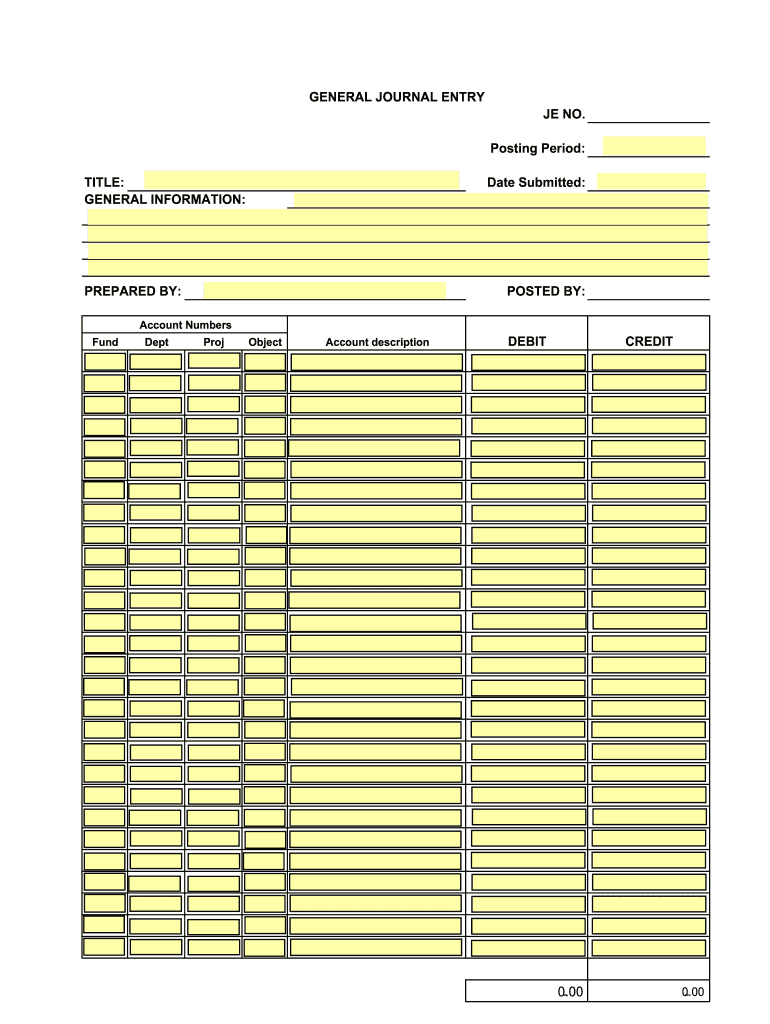 Journal Entry Template Printable Fill Online Printable 