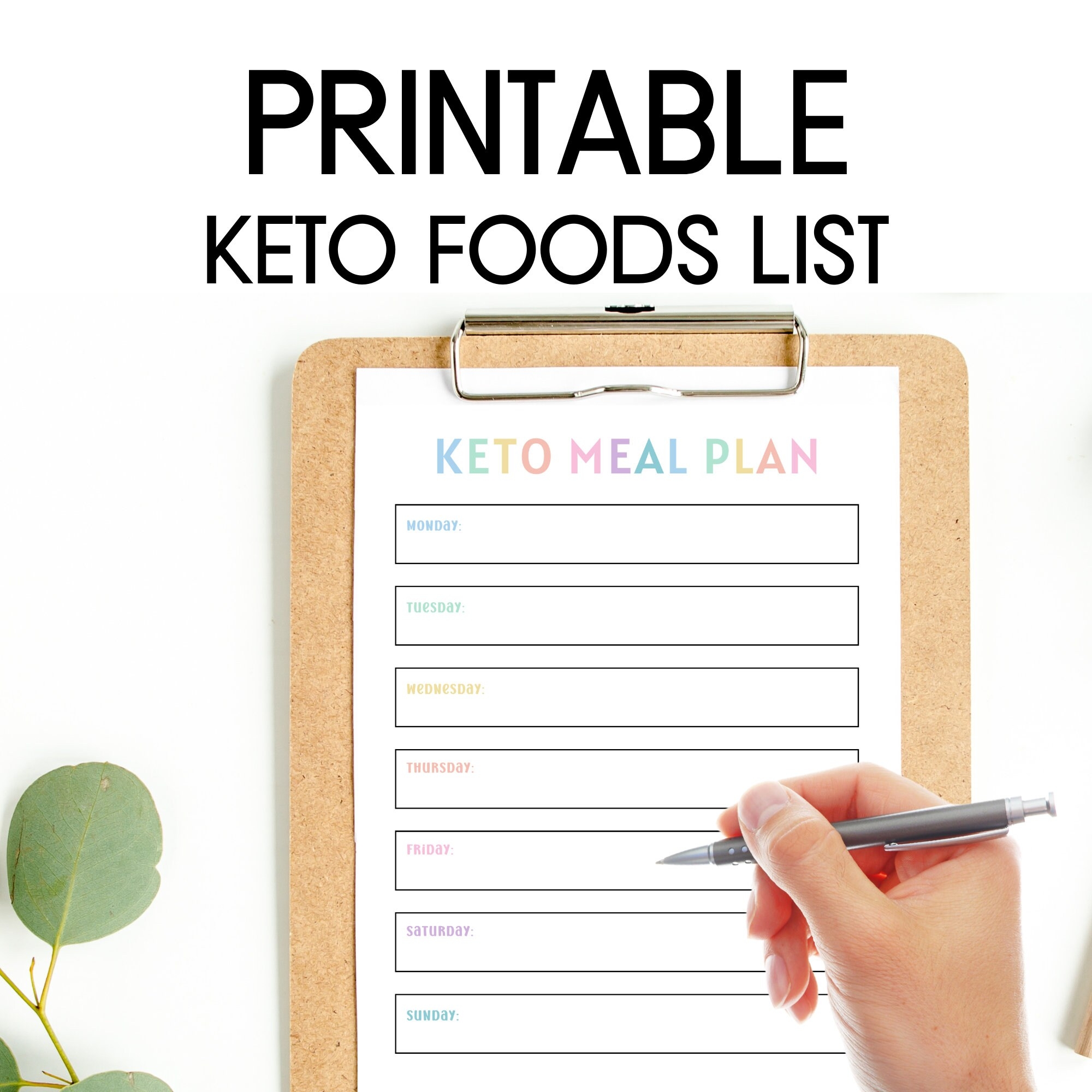 Blank Keto Meal Plan Printable