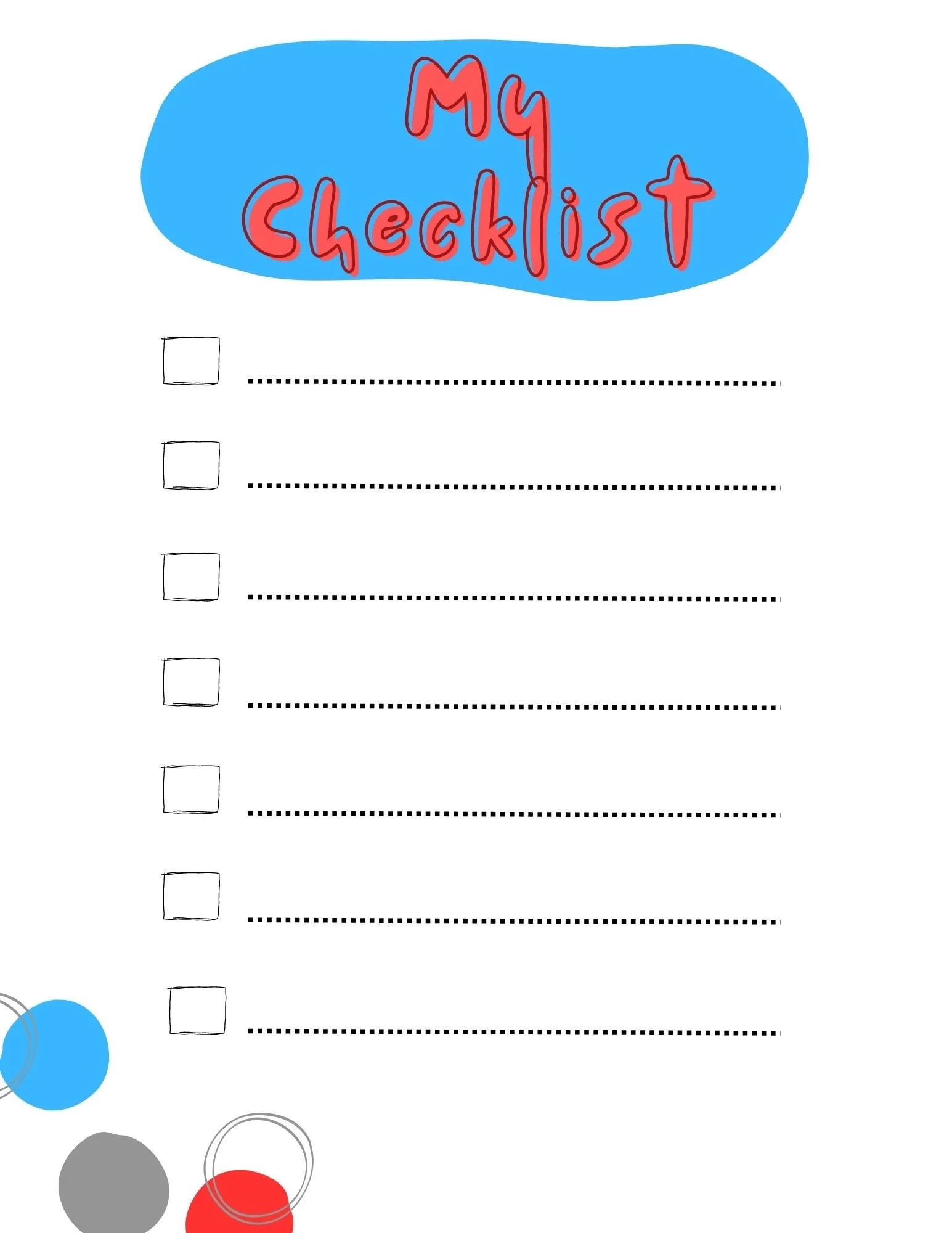 Kids Checklist Blank Etsy Canada