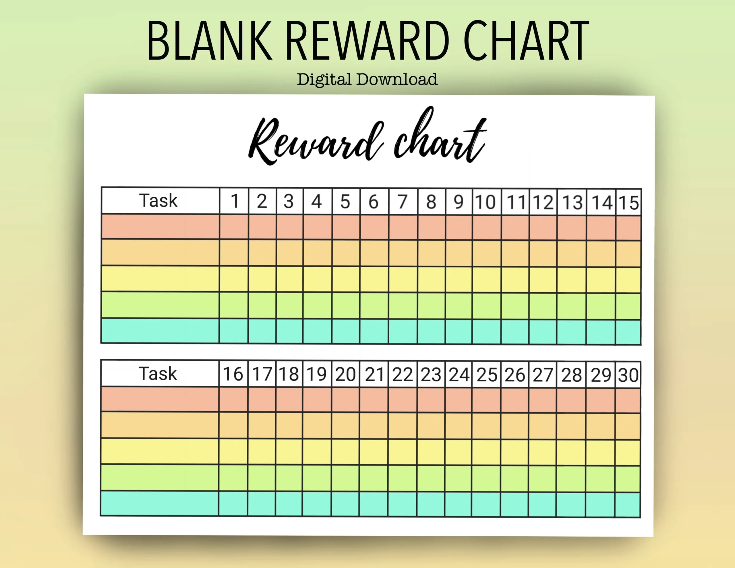 Kids Printable Blank Reward Chart Monats bersicht Sticker 