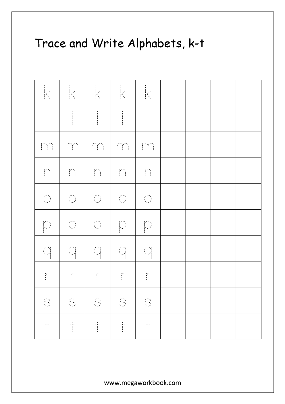 Blank Alphabet Squares Printable
