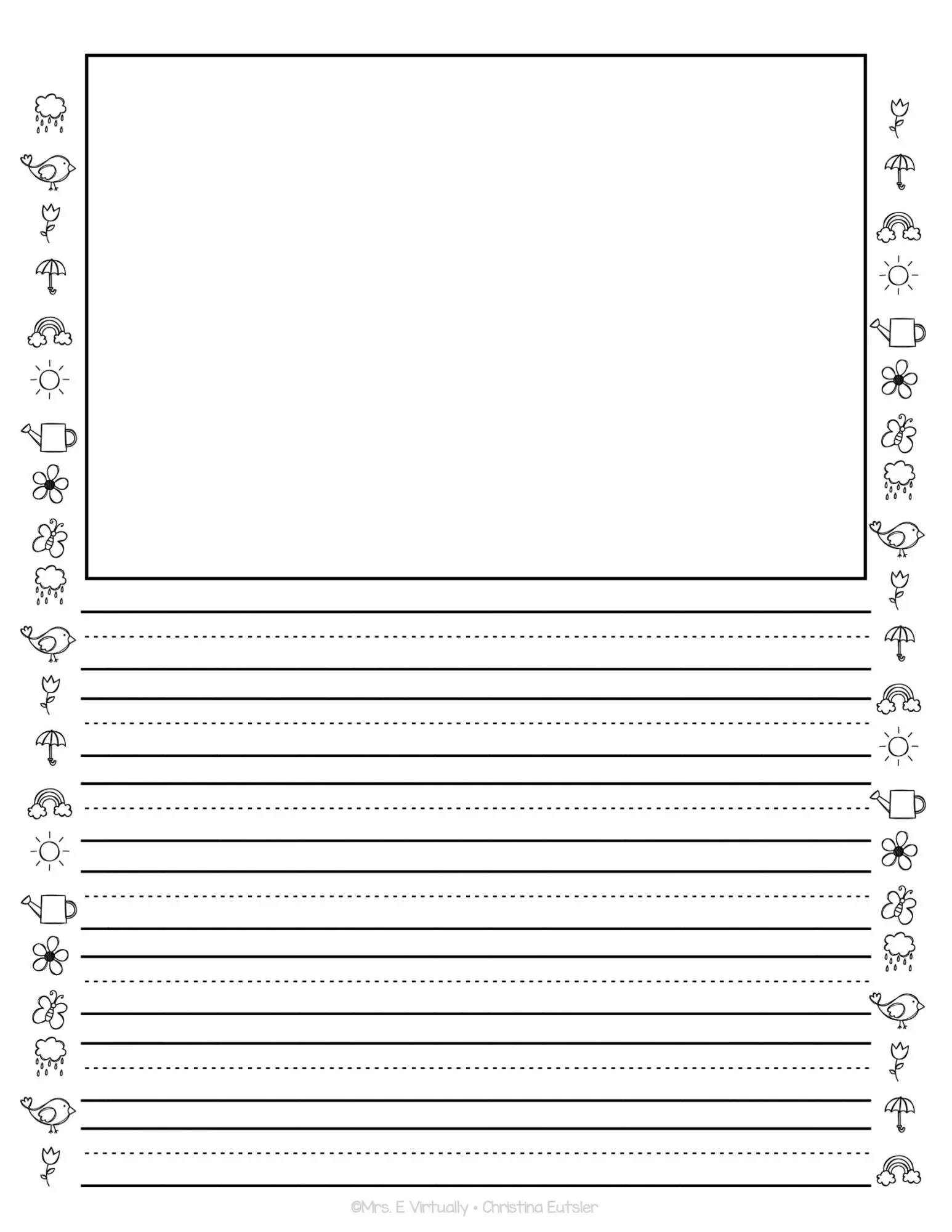 Blank Paper Printable Kindergarten