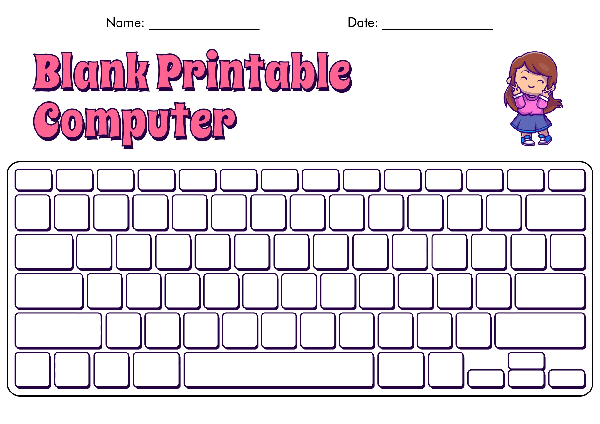 Laptop Keyboard 13 Free PDF Printables Printablee Worksheets 