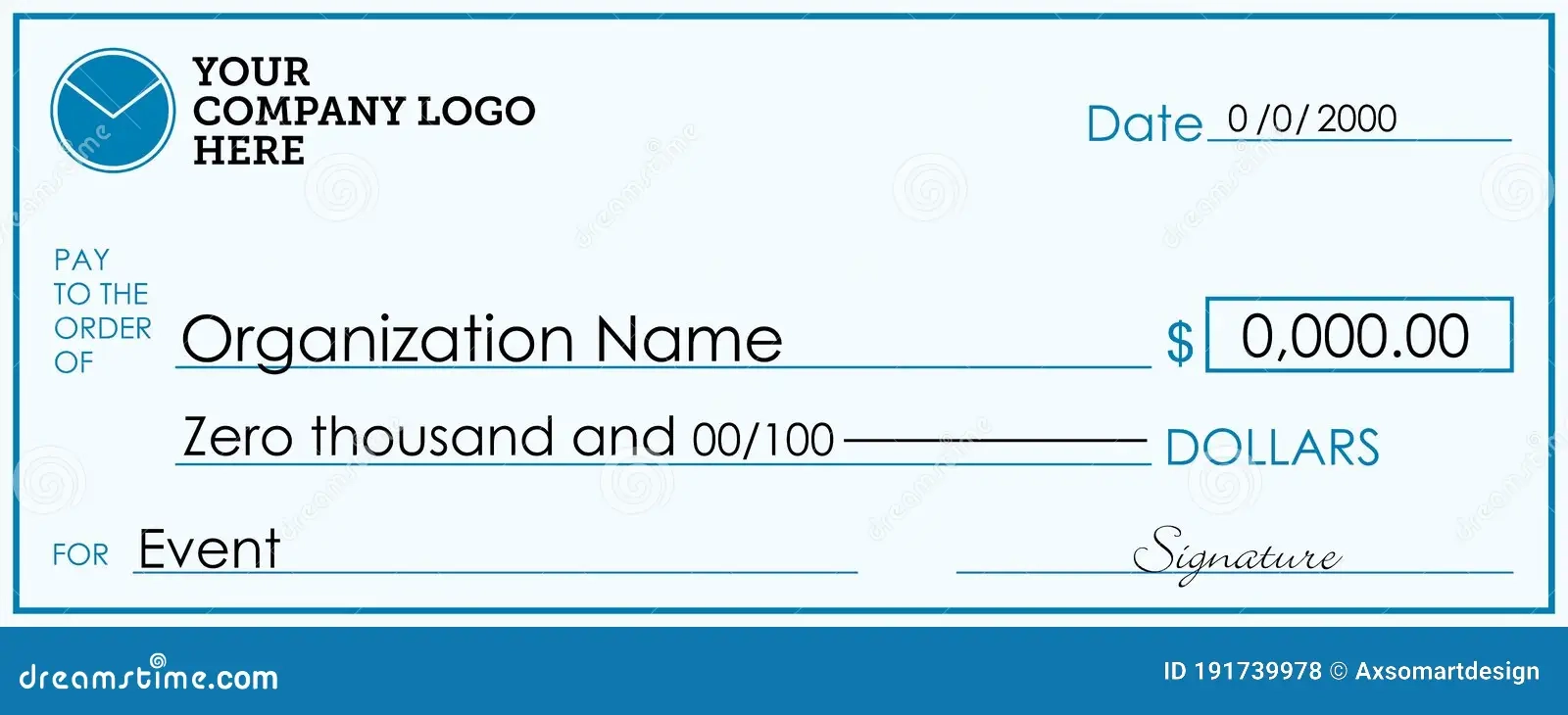 Large Presentation Check Template Giant Check For Fundraisers 