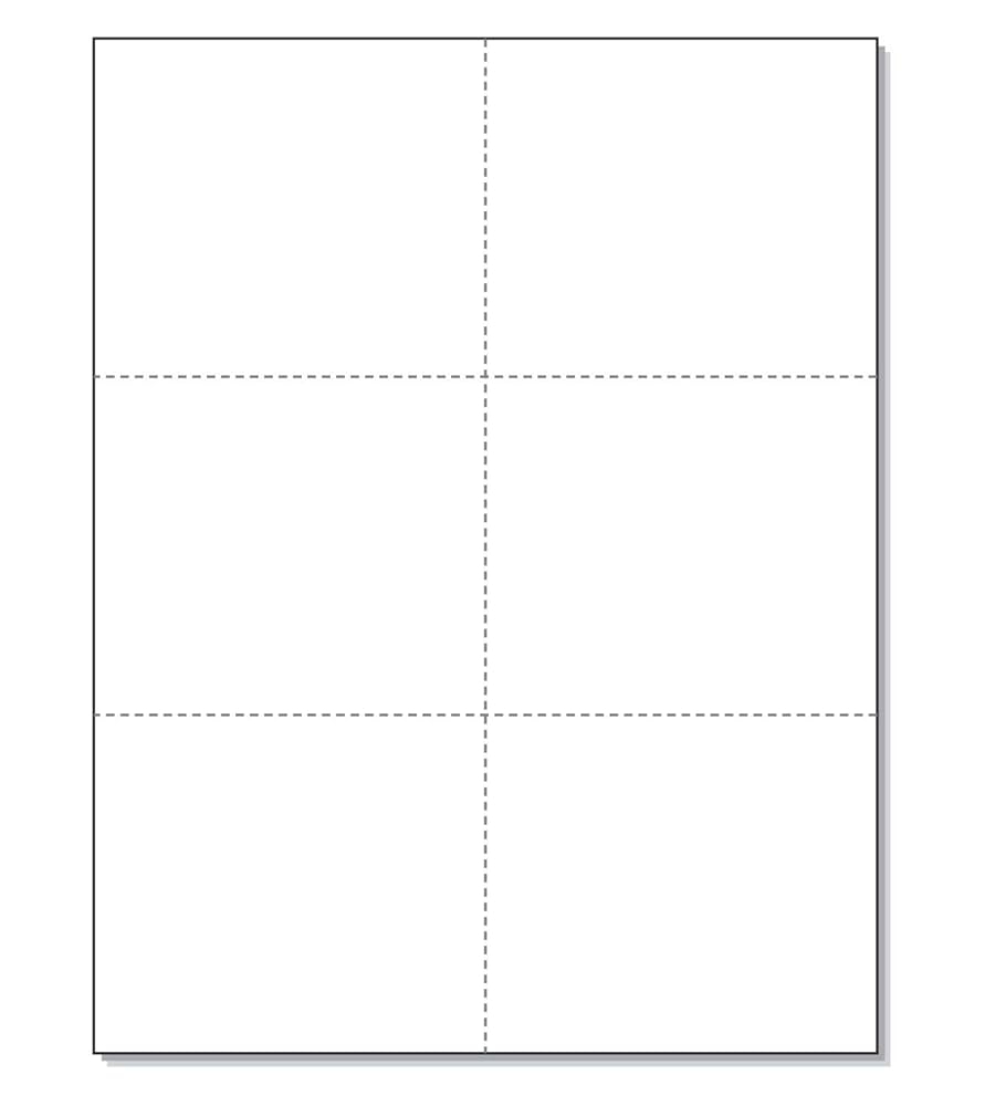 Laser Printer Blank Perforated Cards 6 To Per Page 200 Sheets 1200 Cards White Amazon de Stationery amp Office Supplies