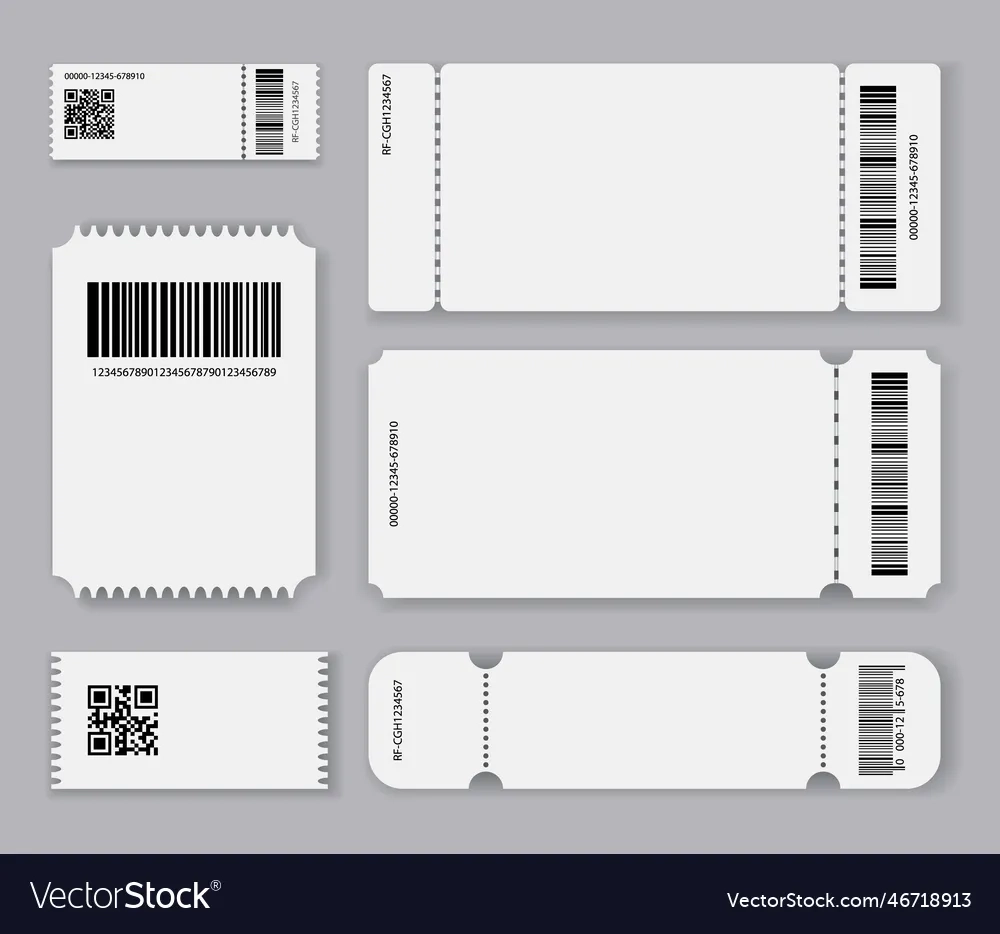 Leere Tickets Vorlage Leere Konzertkarte Vektorbild