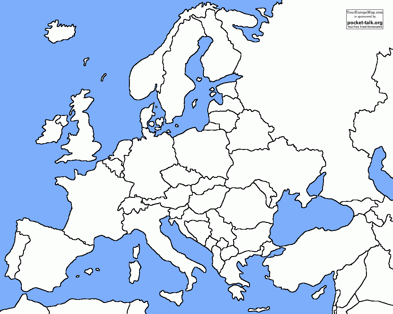 Blank Maps Of Europe Printable