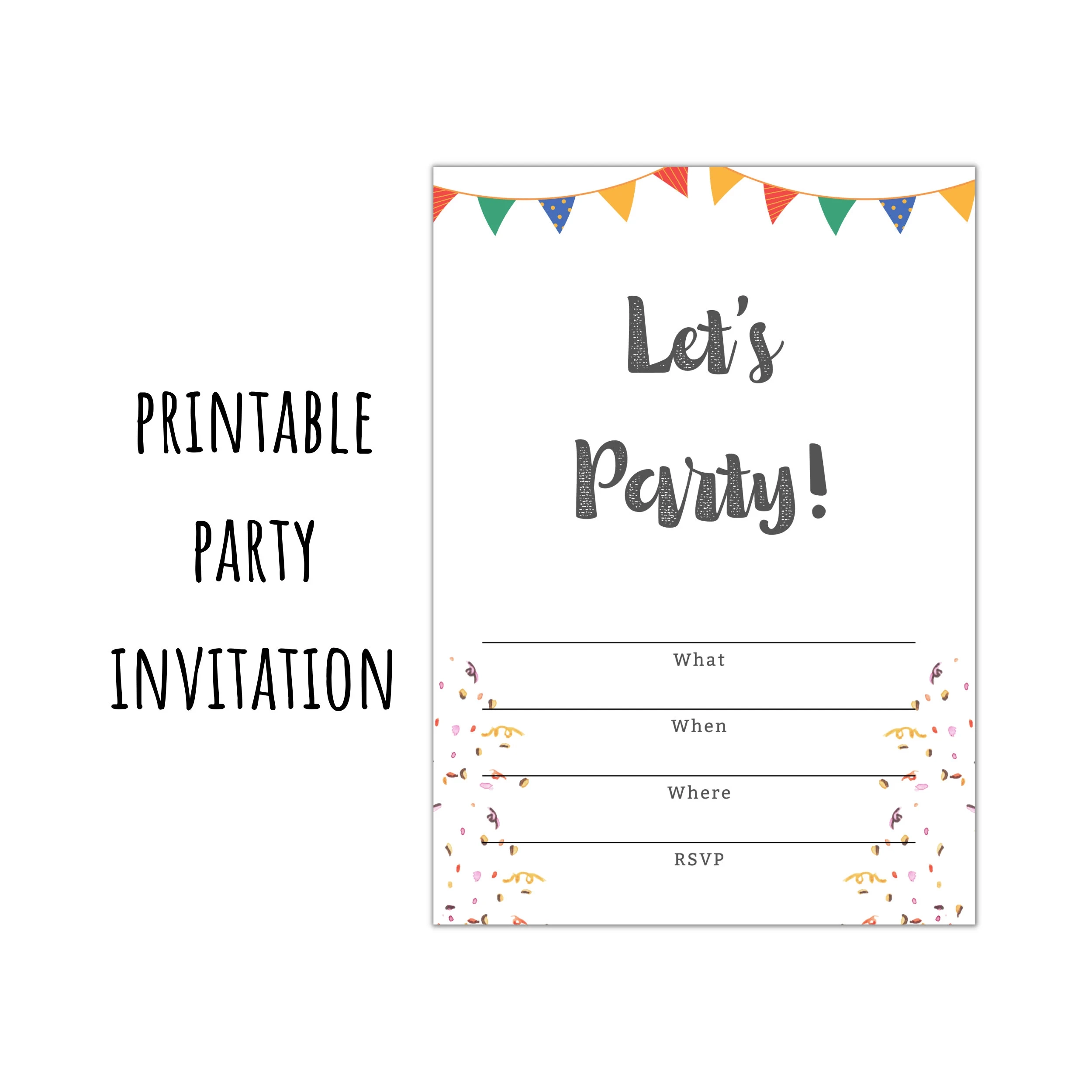 Let s Party Fill In The Blank Party Invitation Instant Download 