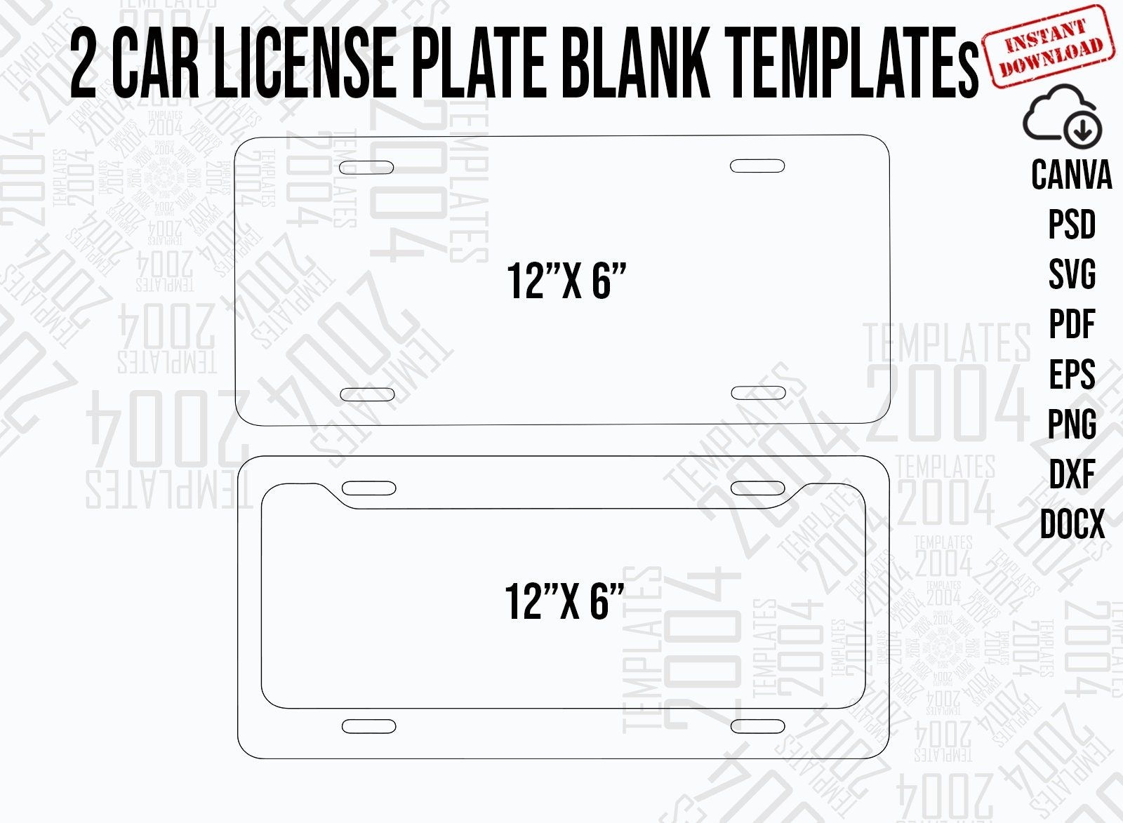 Blank License Plates Template Printables