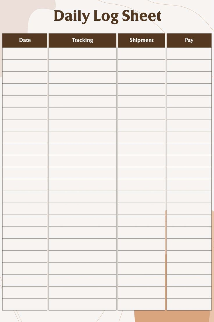 Free Printable Blank Log Sheets