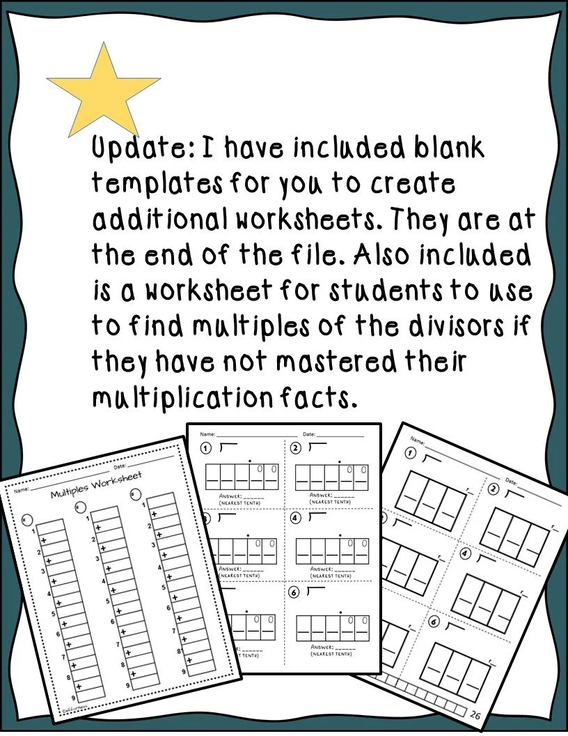 Printable Long Division Blank Boxes